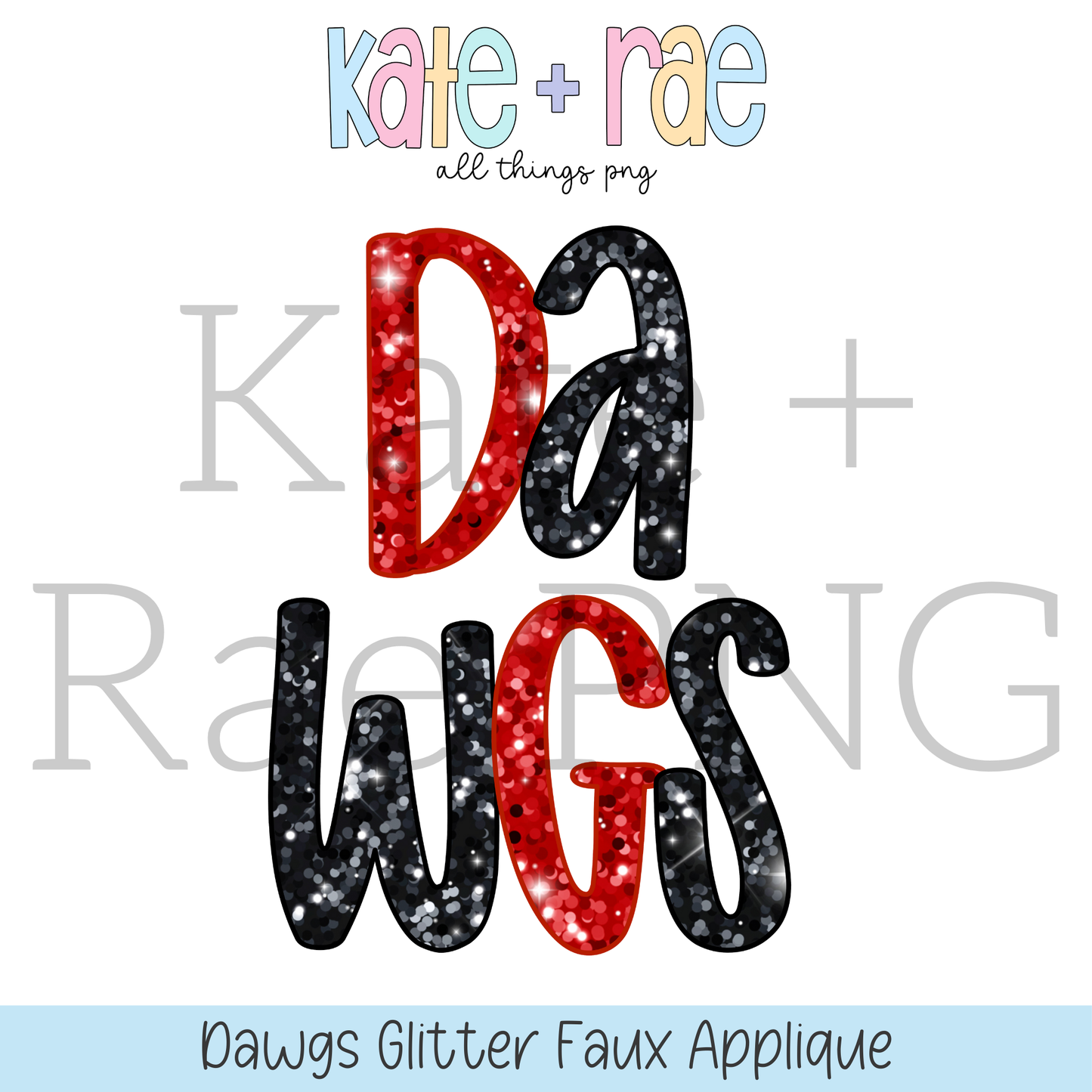 Dawgs Glitter Faux Applique