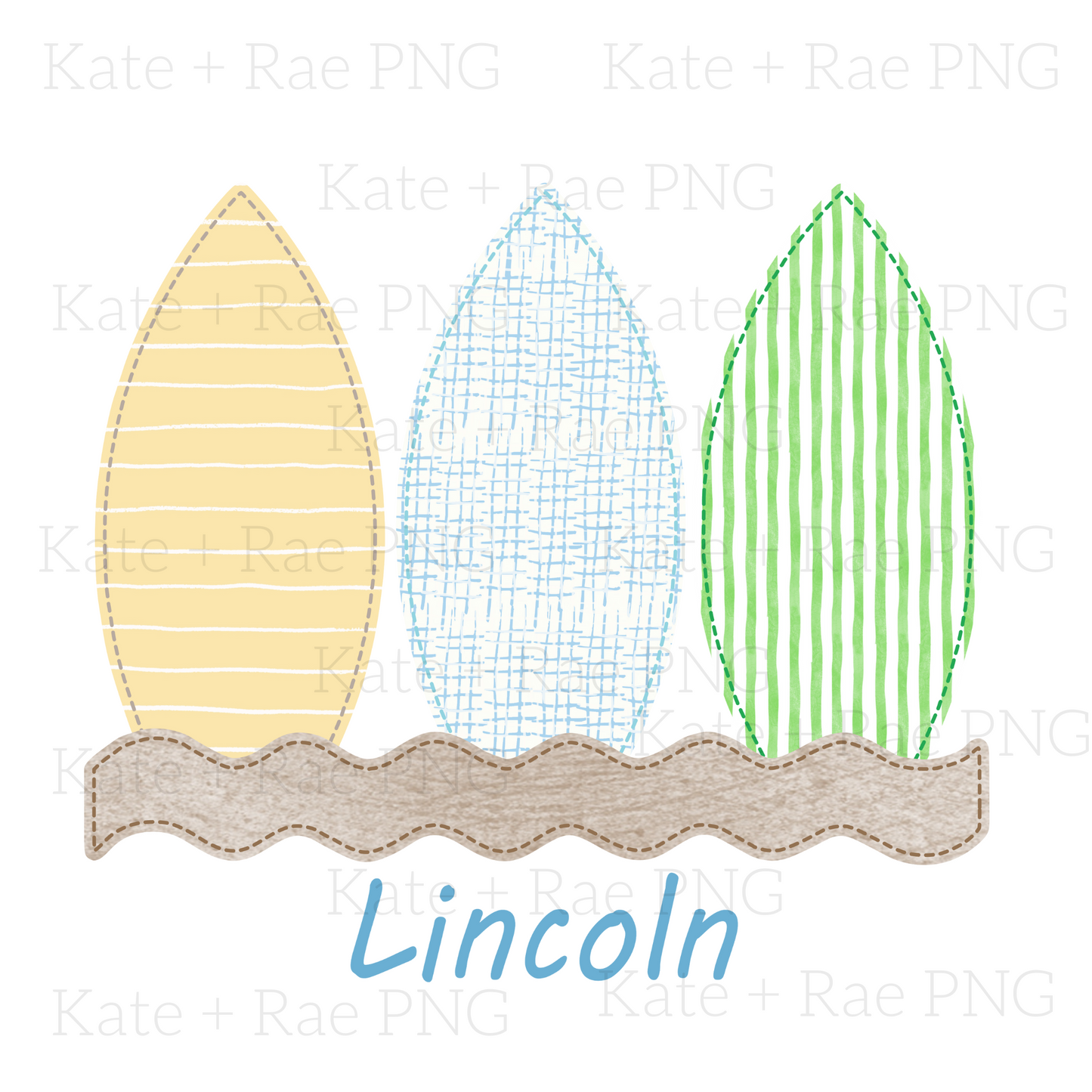 Boys Surfboard Faux Applique
