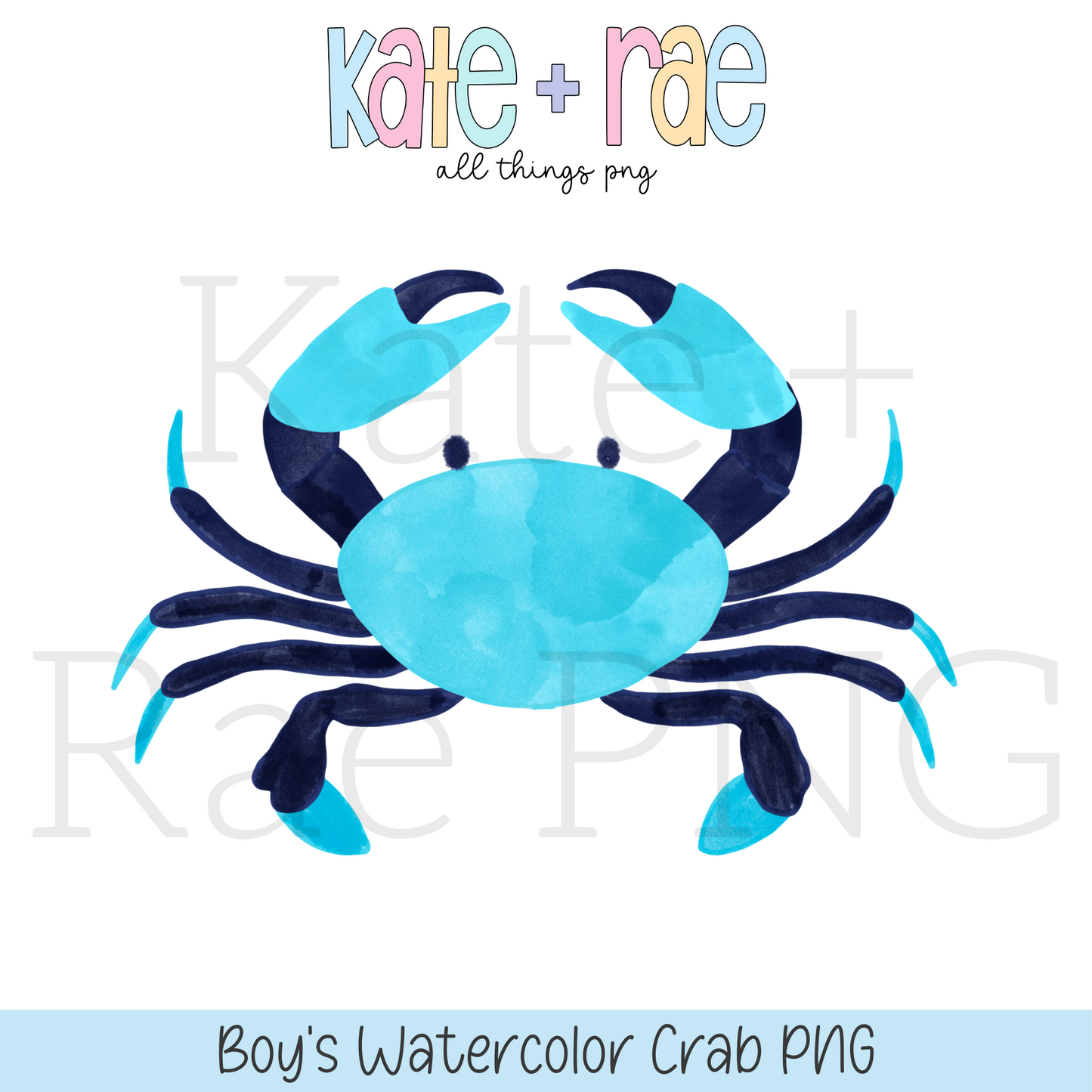 Boy's Watercolor Crab PNG