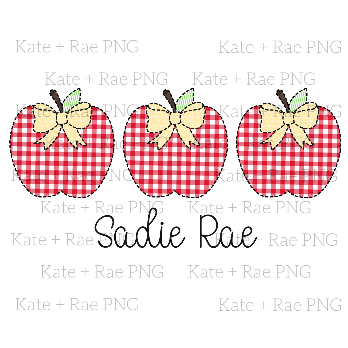 Girls Apple Trio Faux Applique