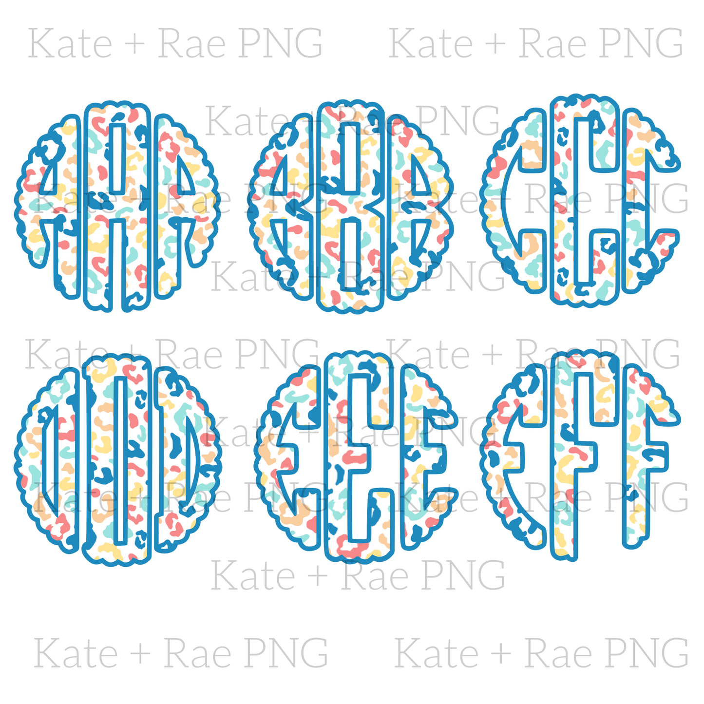 Summer Leopard Scalloped Monogram