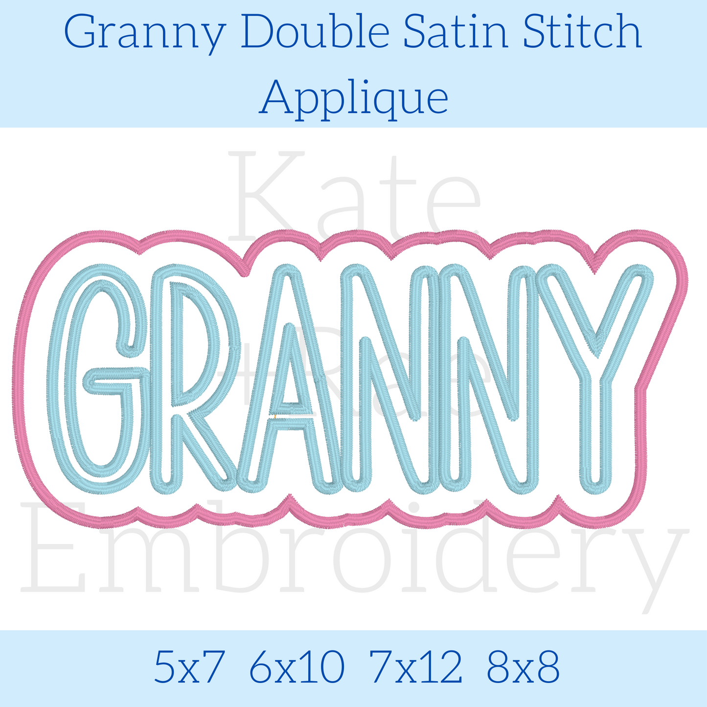 Granny Double Satin Stitch Applique