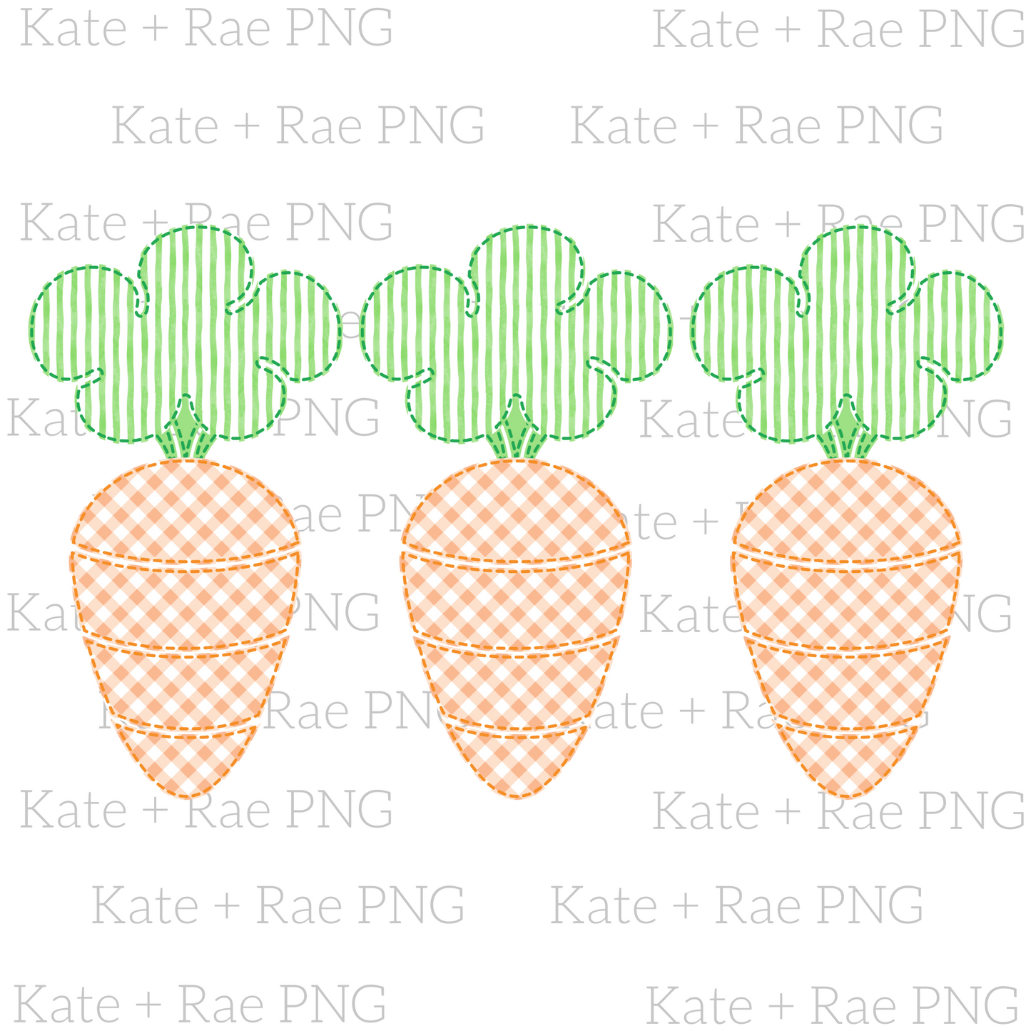 Carrot Faux Applique Trio PNG