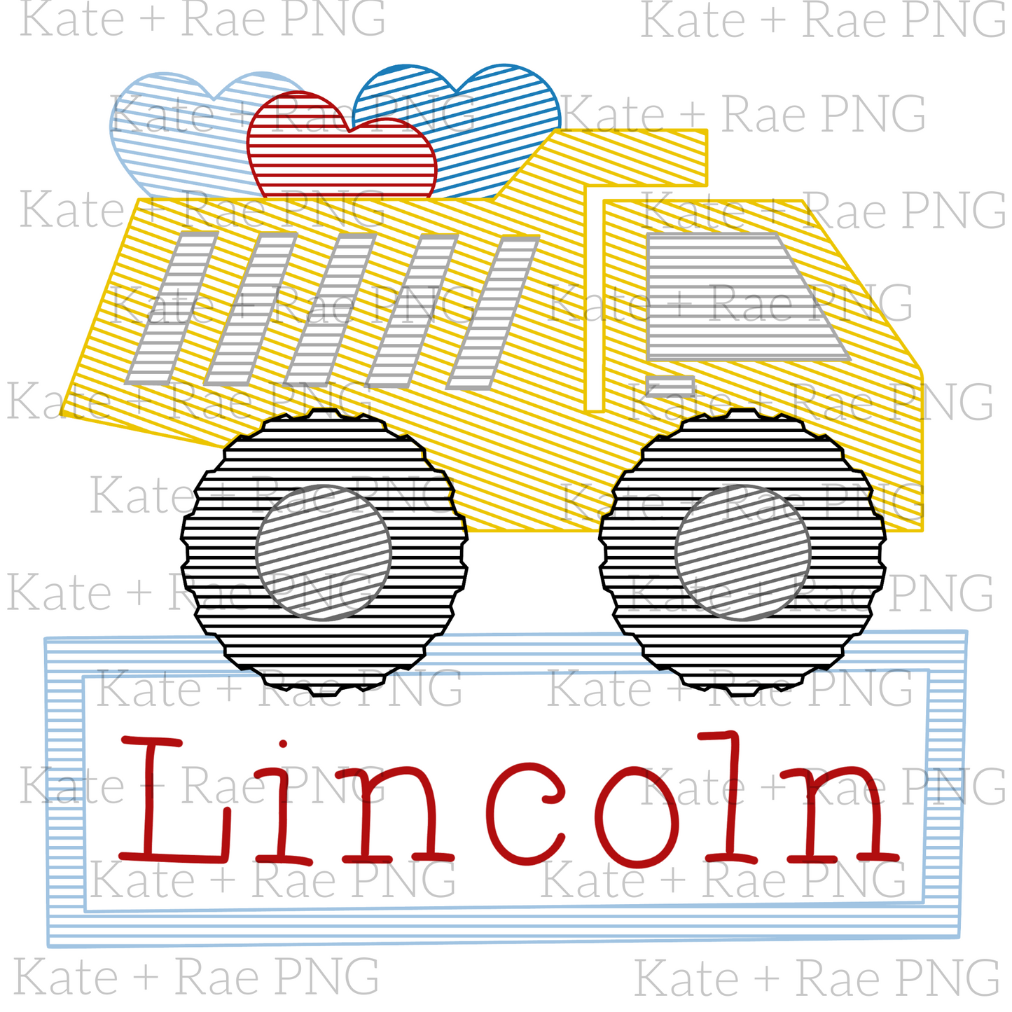 Dump Truck Valentine's Day Sketch PNG