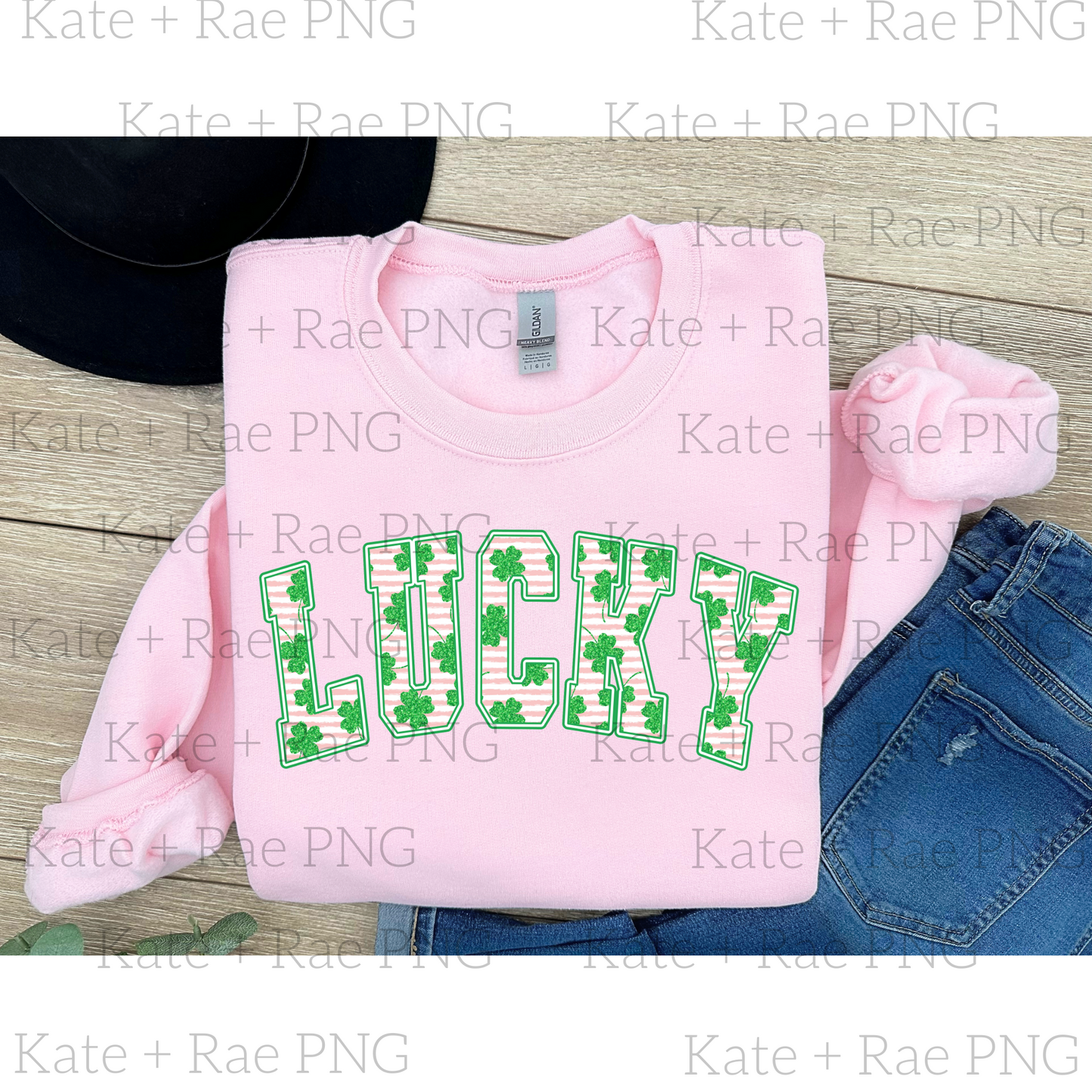 Green and Pink LUCKY PNG