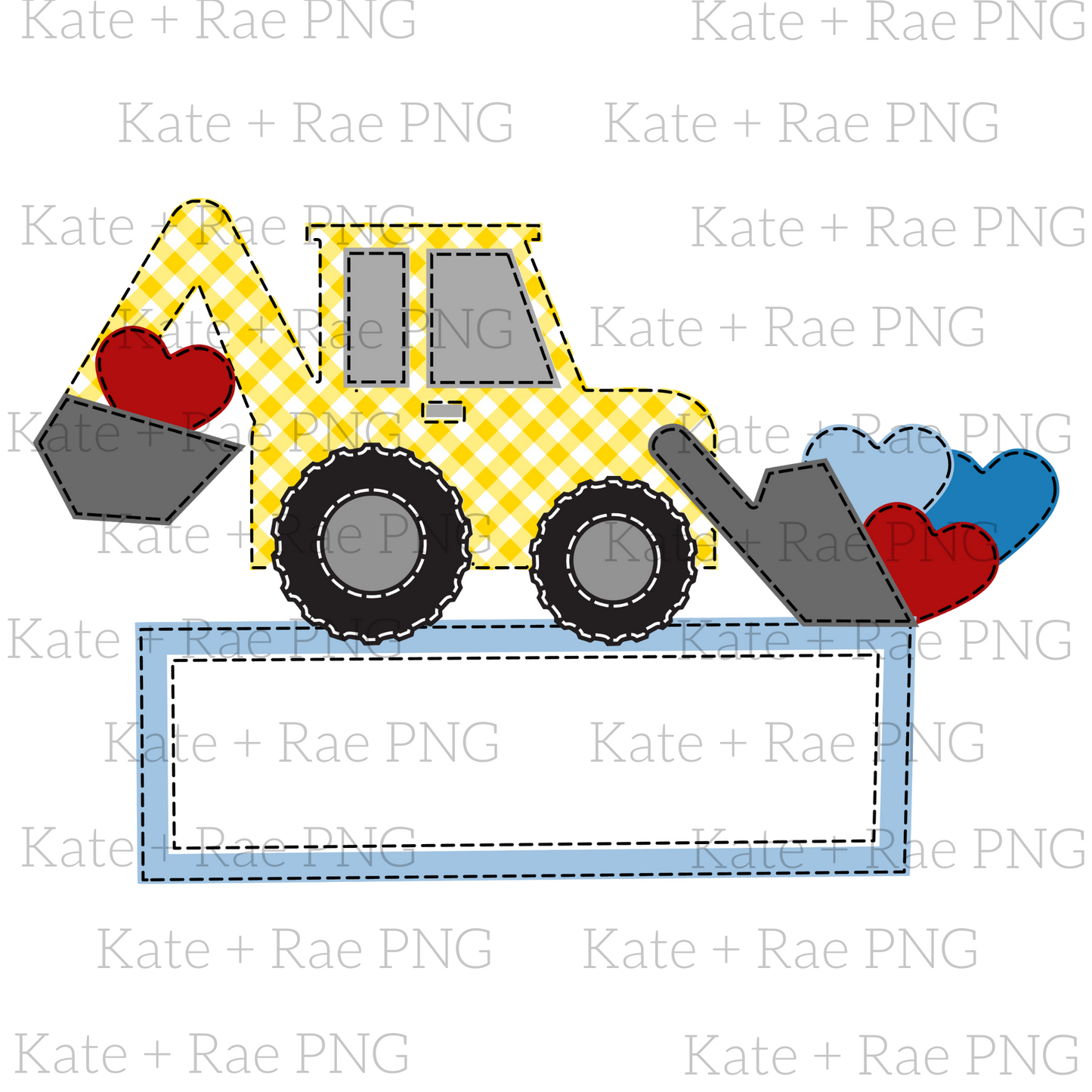 Valentine's Day Backhoe with Name Plate