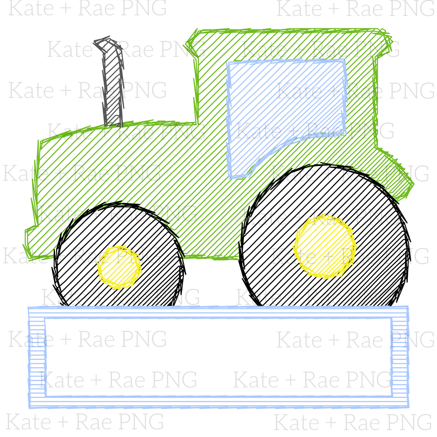 Tractor Sketch PNG with Name Plate