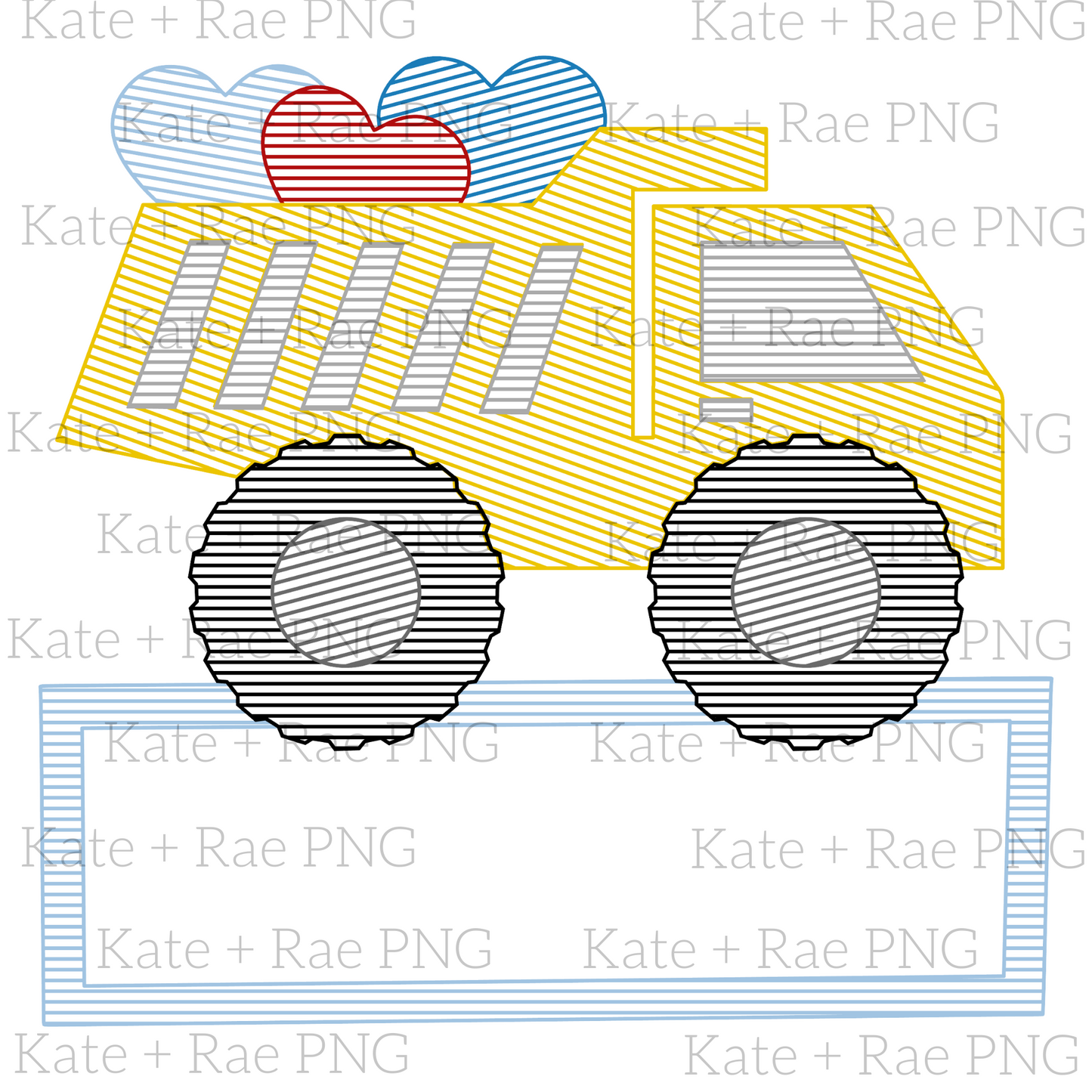 Dump Truck Valentine's Day Sketch PNG