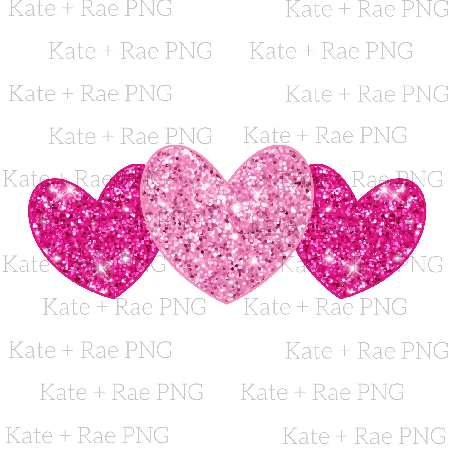 Glitter Heart Trio PNG