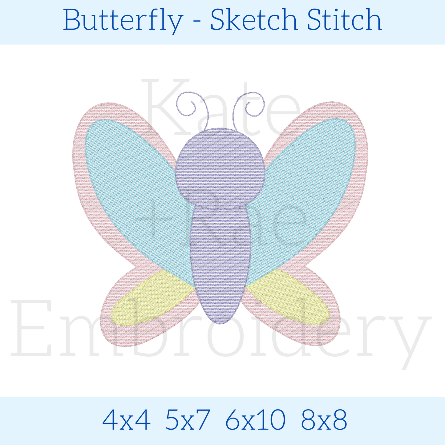 Butterfly Sketch Stitch Embroidery Design