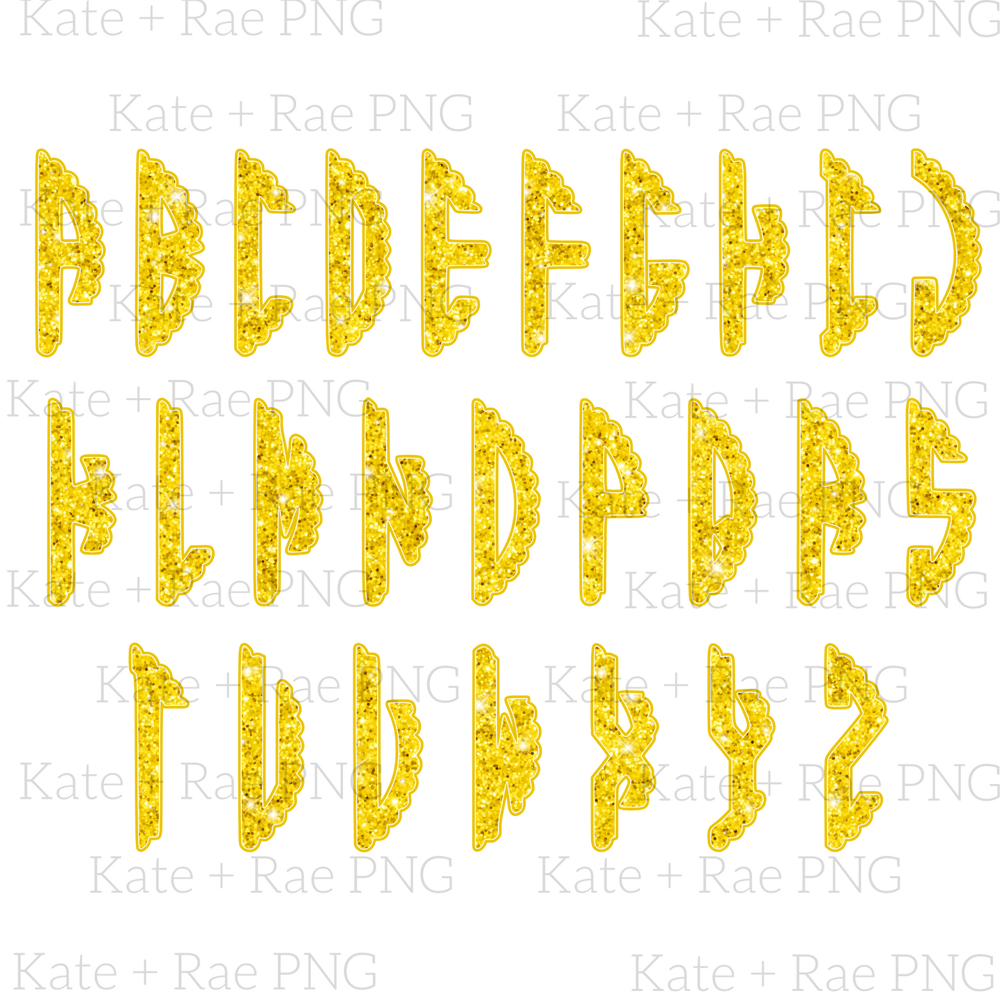 Glitter Mardi Gras Monogram PNG