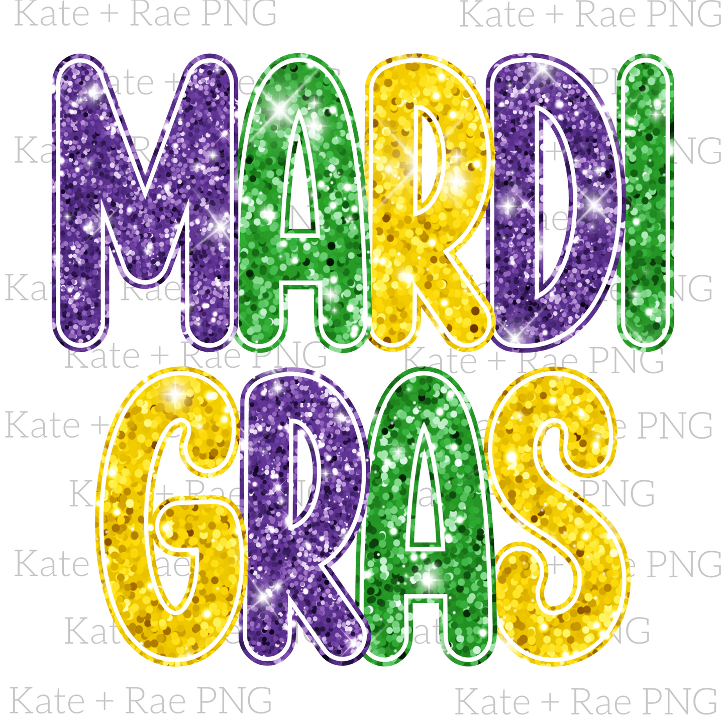 Glitter Mardi Gras PNG