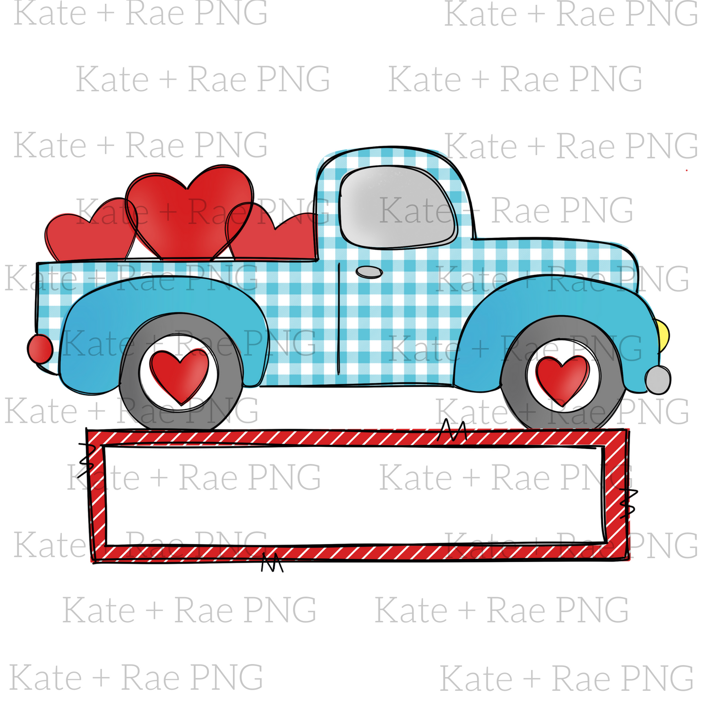Truck with Hearts PNG _ Name Plate