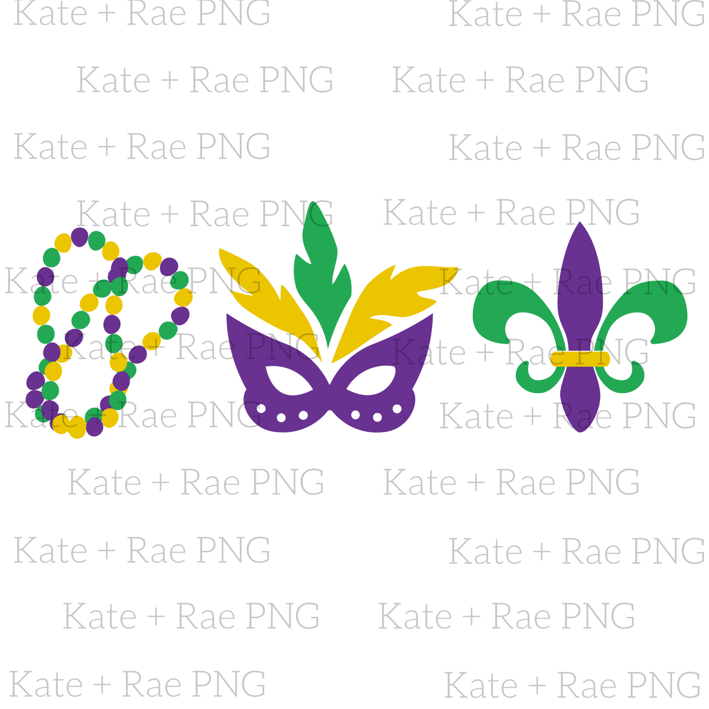 Girls Mardi Gras Trio PNG