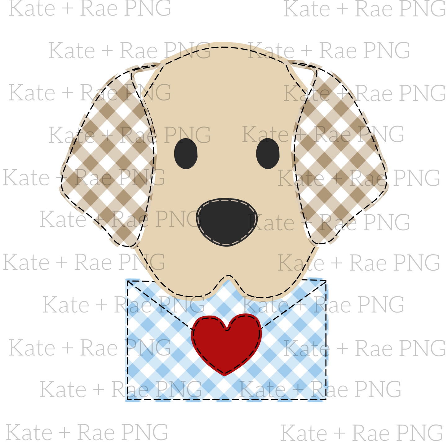 Boys Puppy Valentine's Day Faux Applique PNG