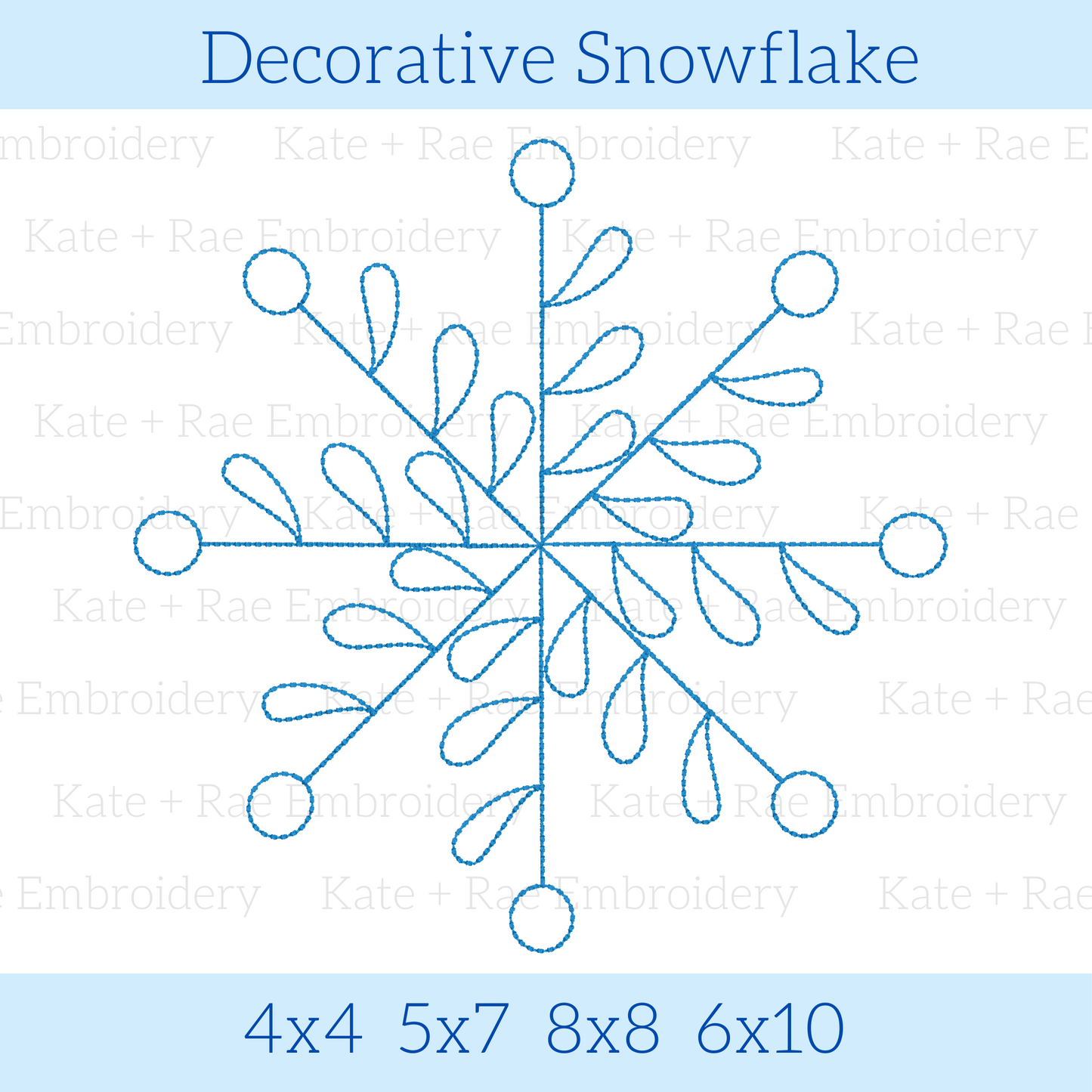 Decorative Snowflake Embroidery Design