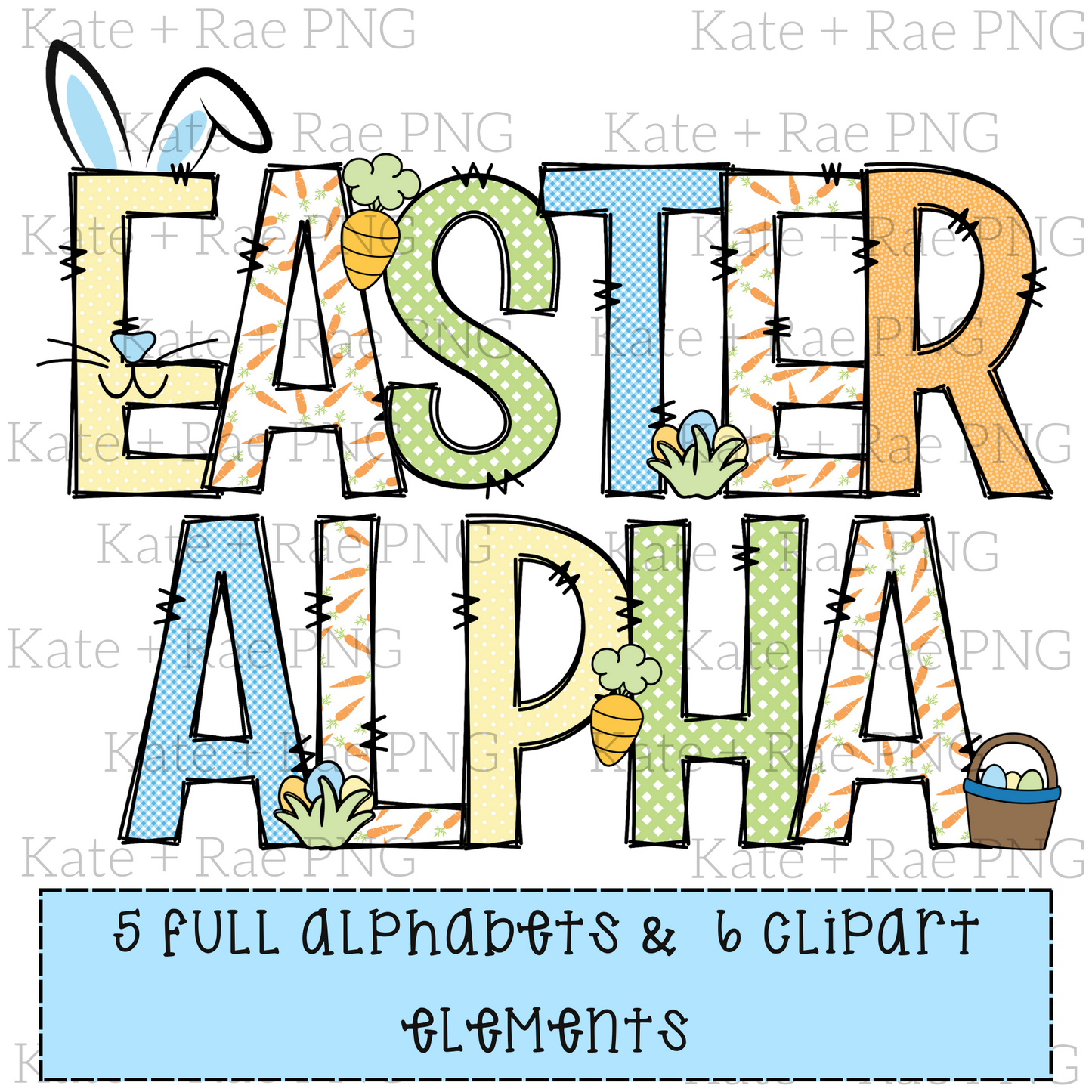 Boy's Easter Alphabet Pack PNG