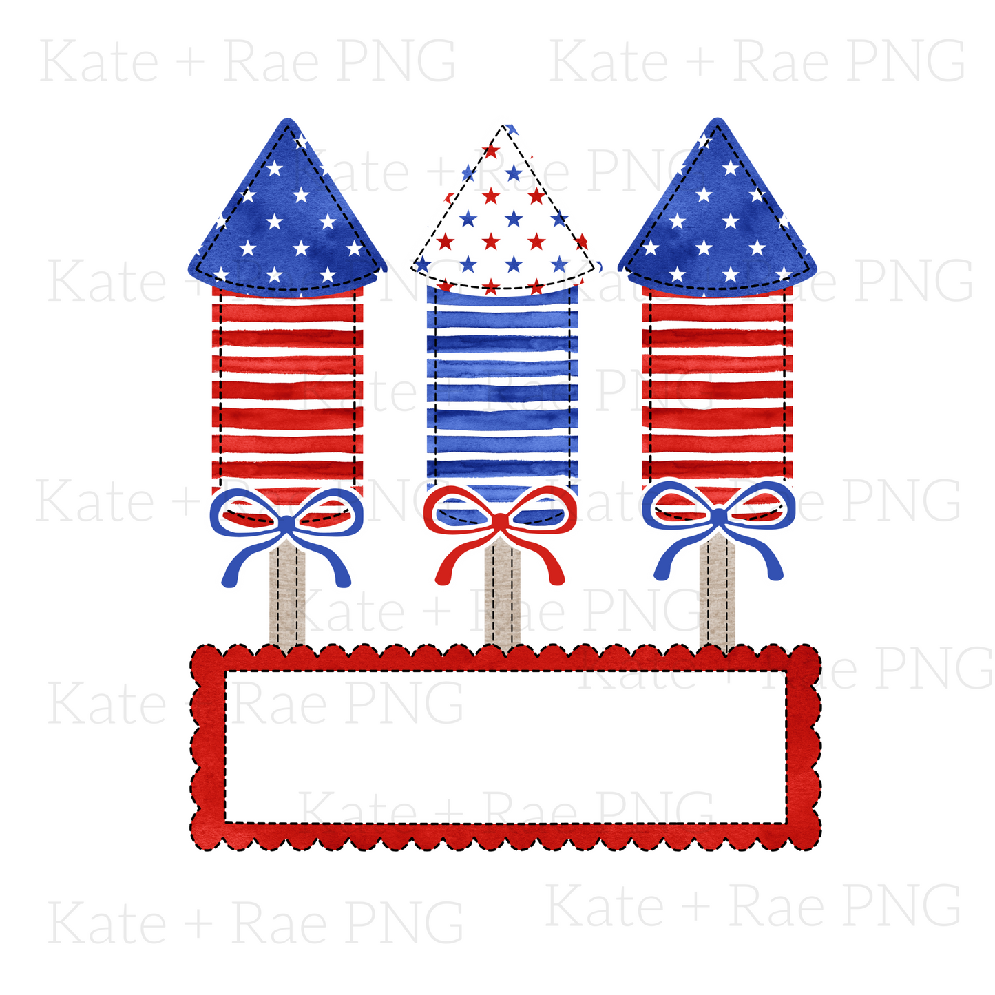 Girls Firework Faux Applique PNG