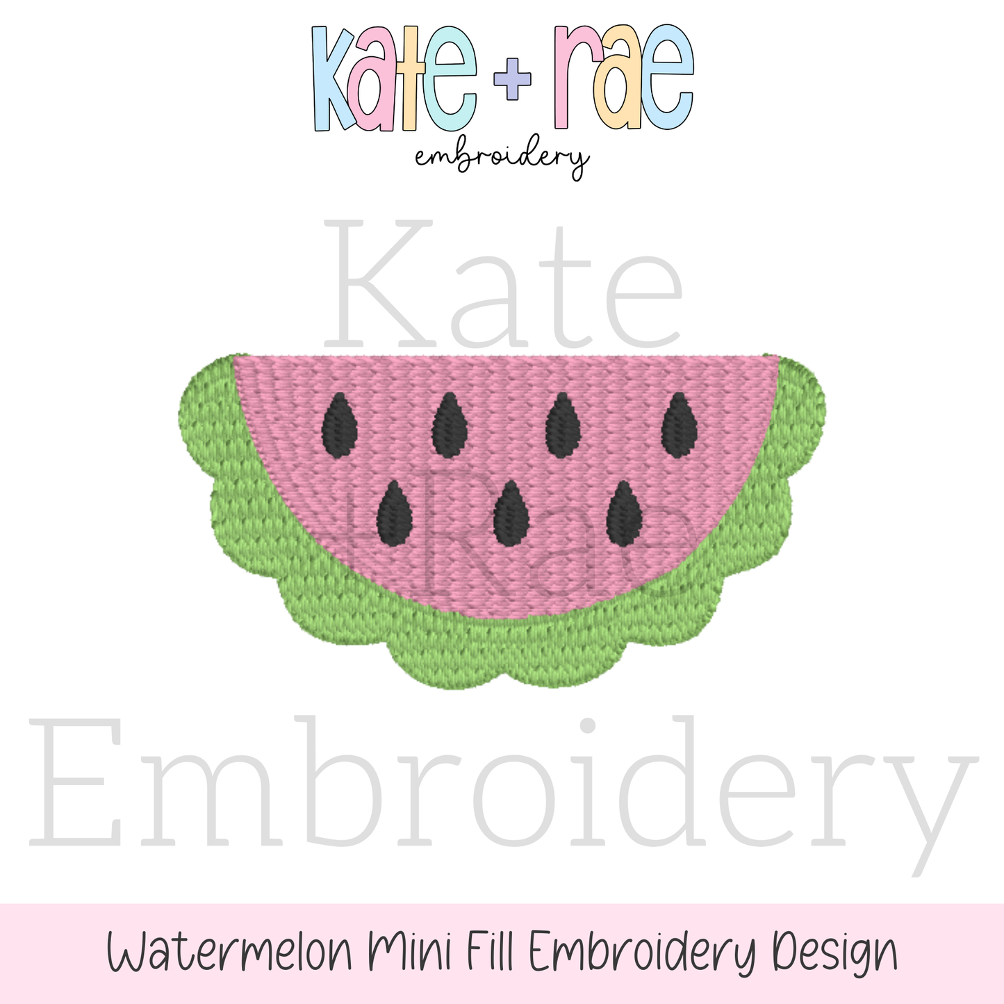 Watermelon Mini Fill Stitch Embroidery Design