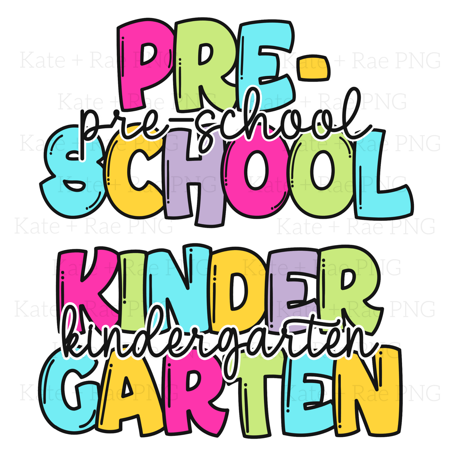 Girls Bright Colored School Grade PNG