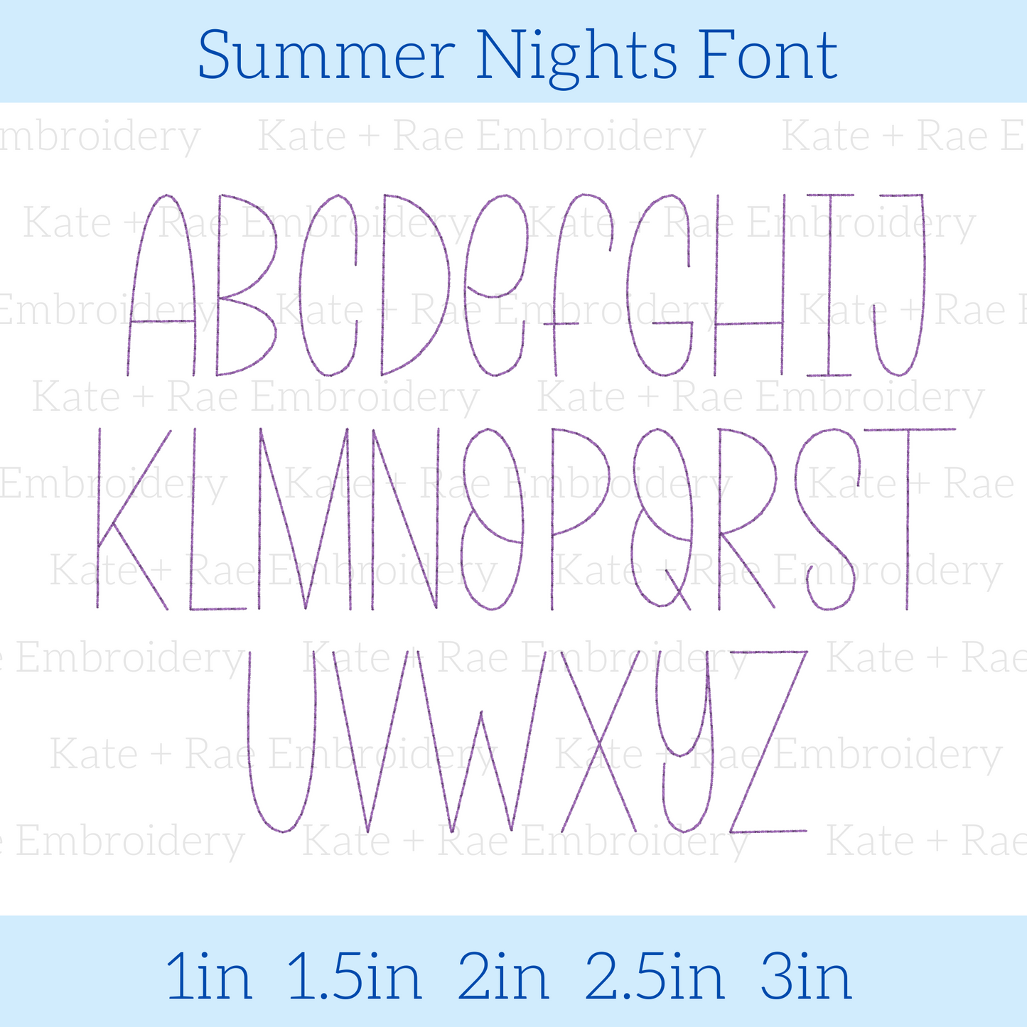 Summer Nights Bean Stitch Embroidery Font