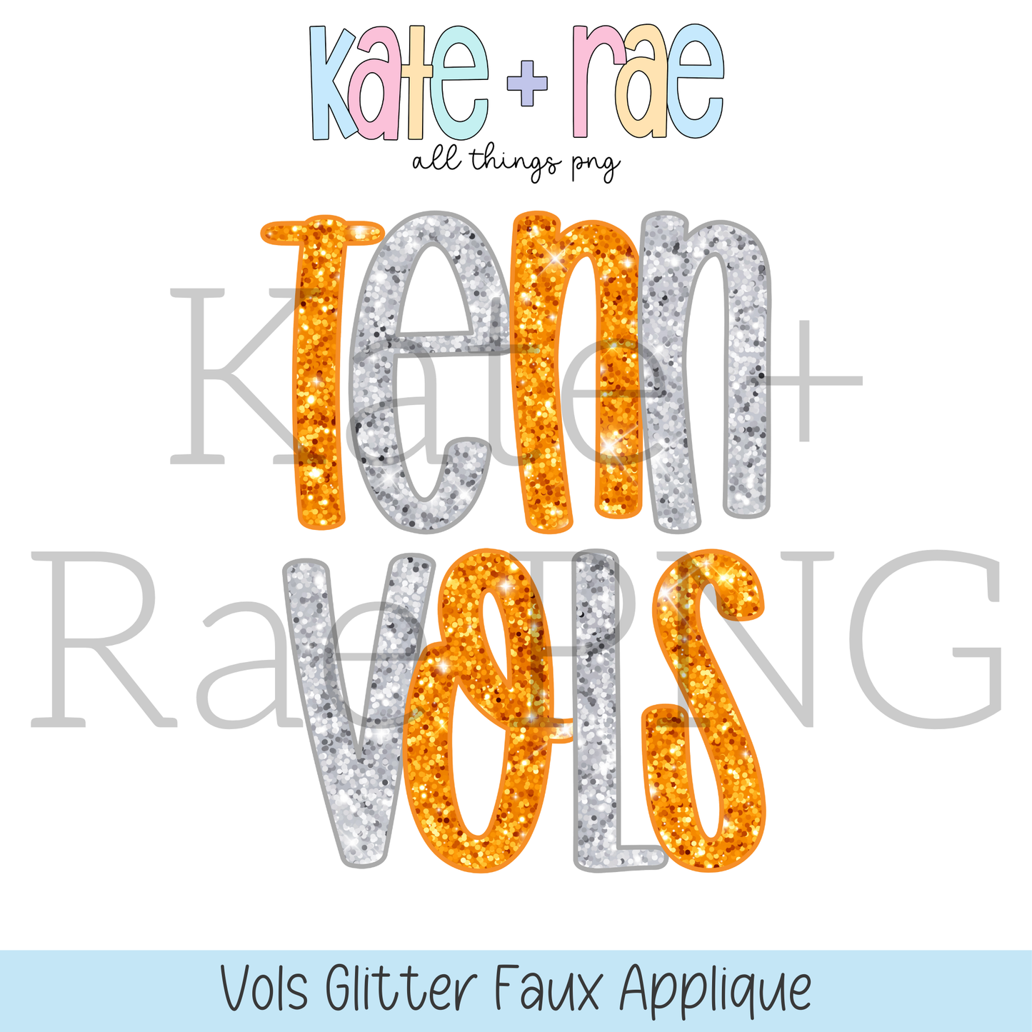 Tenn Vols Glitter Faux Applique