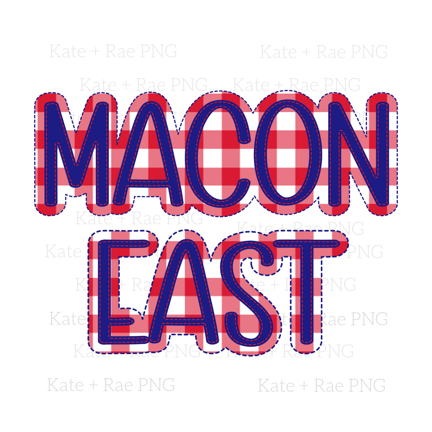Macon East Faux Applique - Red Gingham