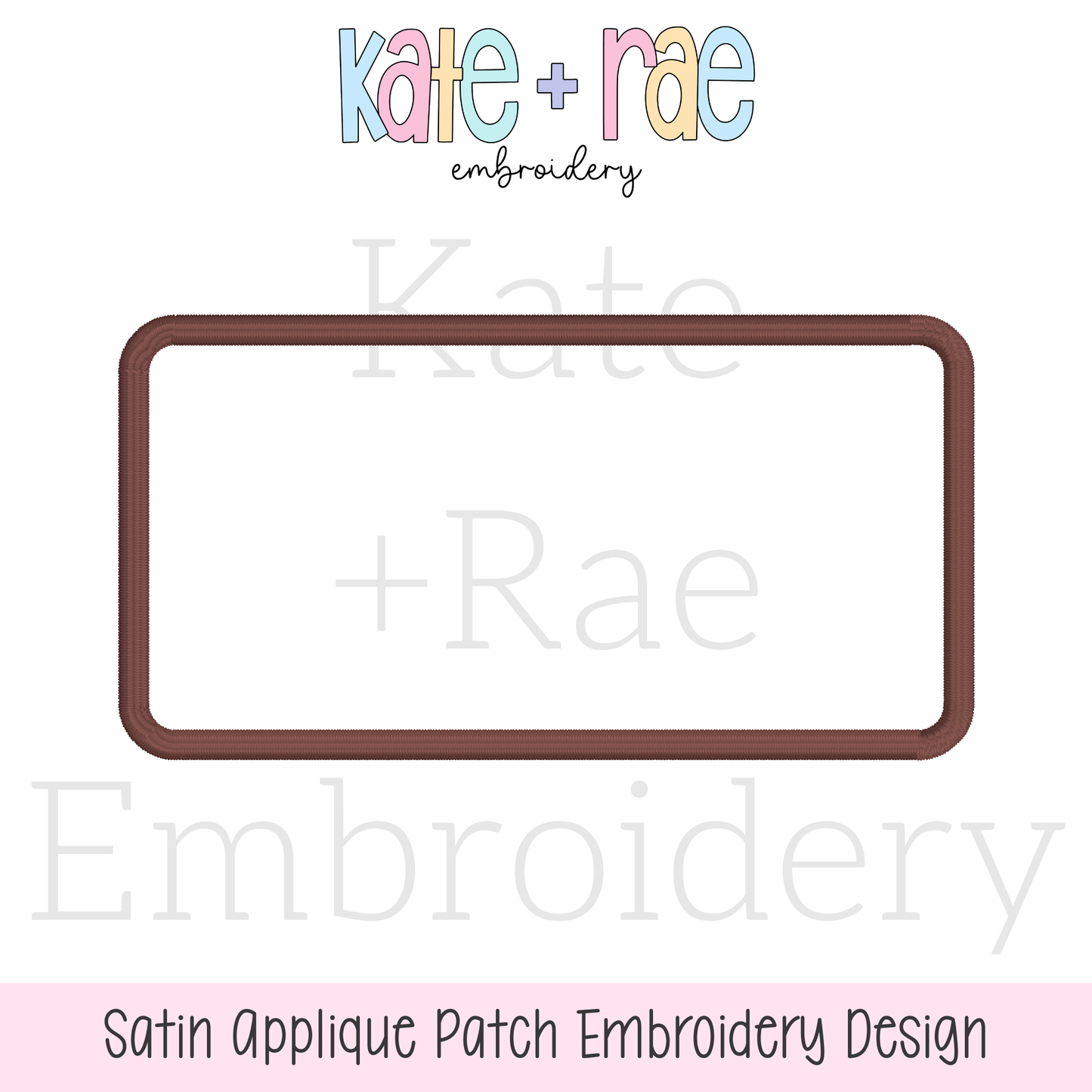 Rectangle Satin Stitch Patch Applique Embroidery Design