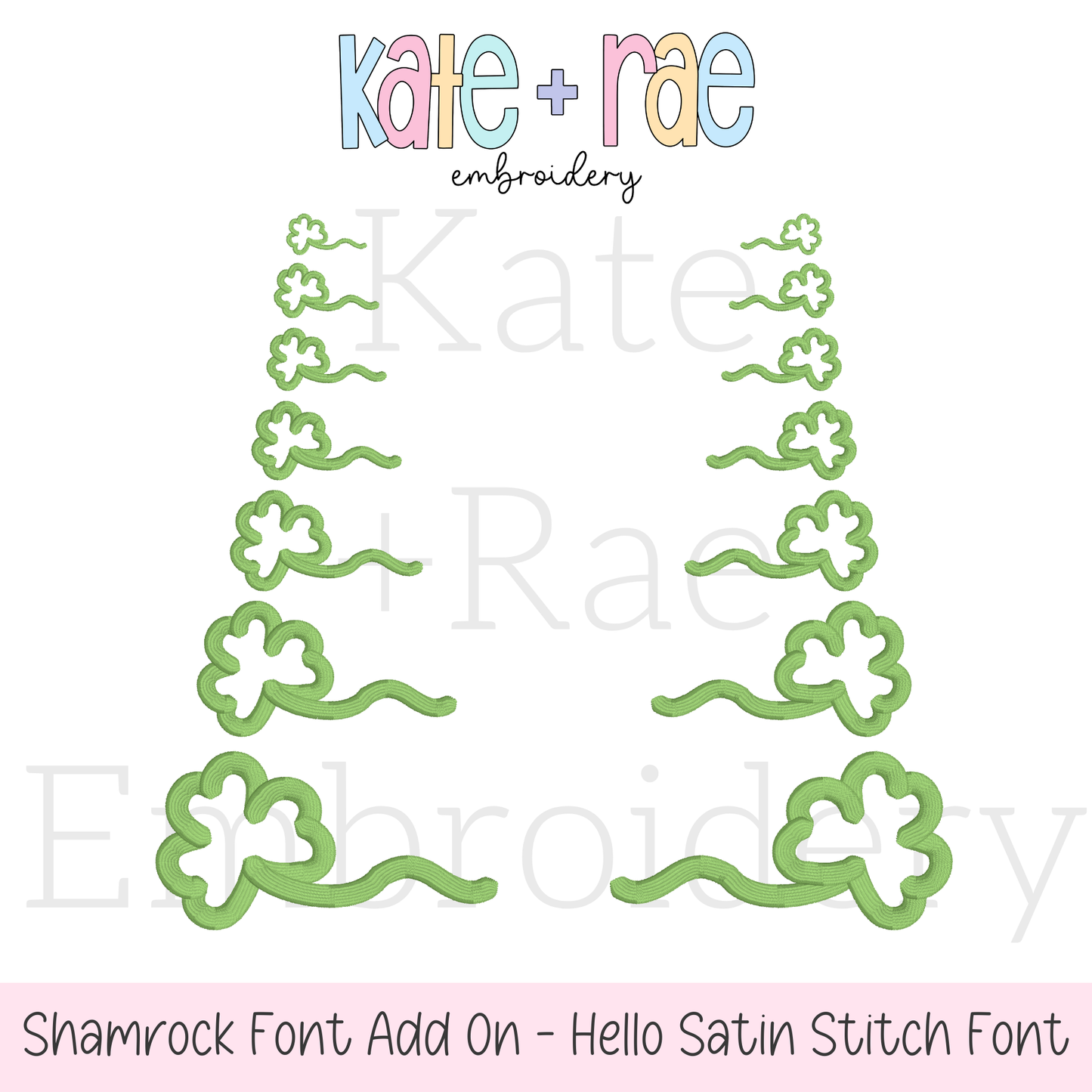 Shamrock Font Add On Embroidery Design