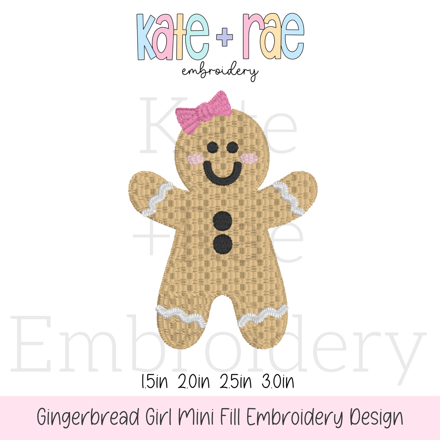 Gingerbread Girl Mini Fill Embroidery Design