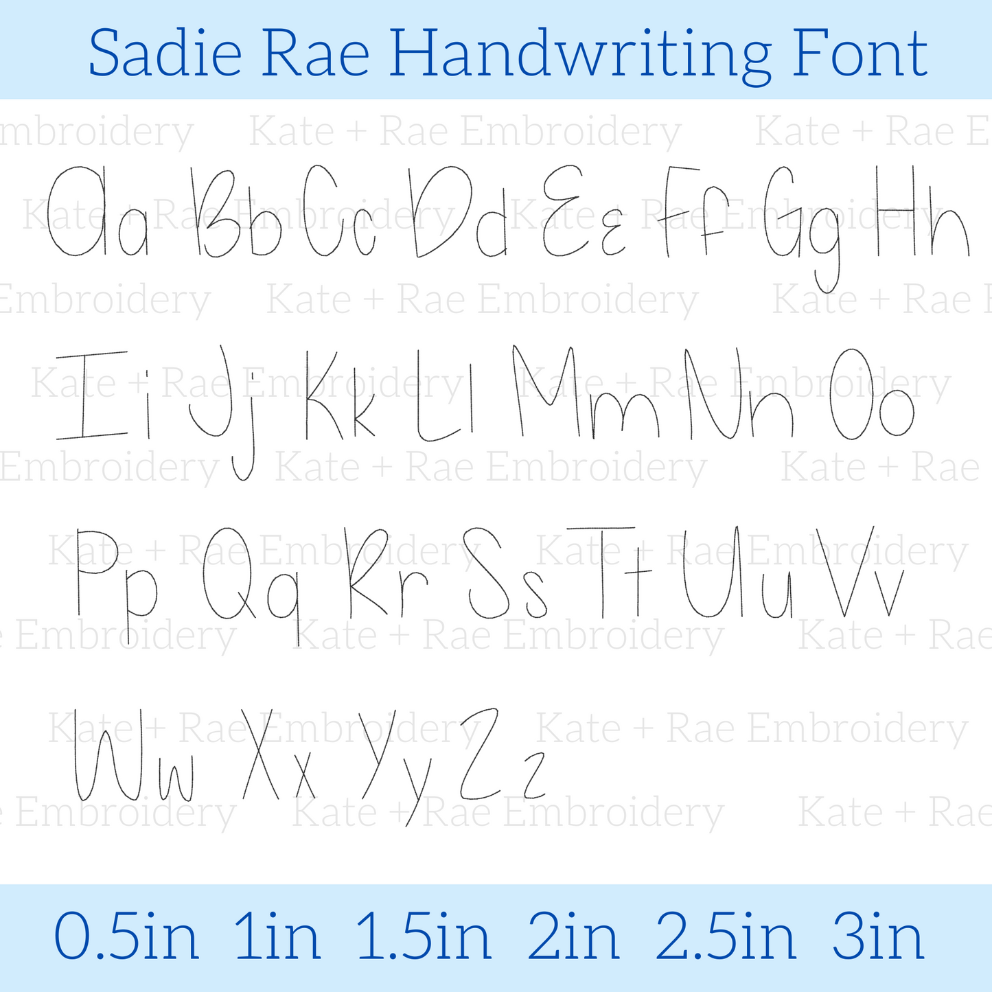 Sadie Rae Handwriting Embroidery Font