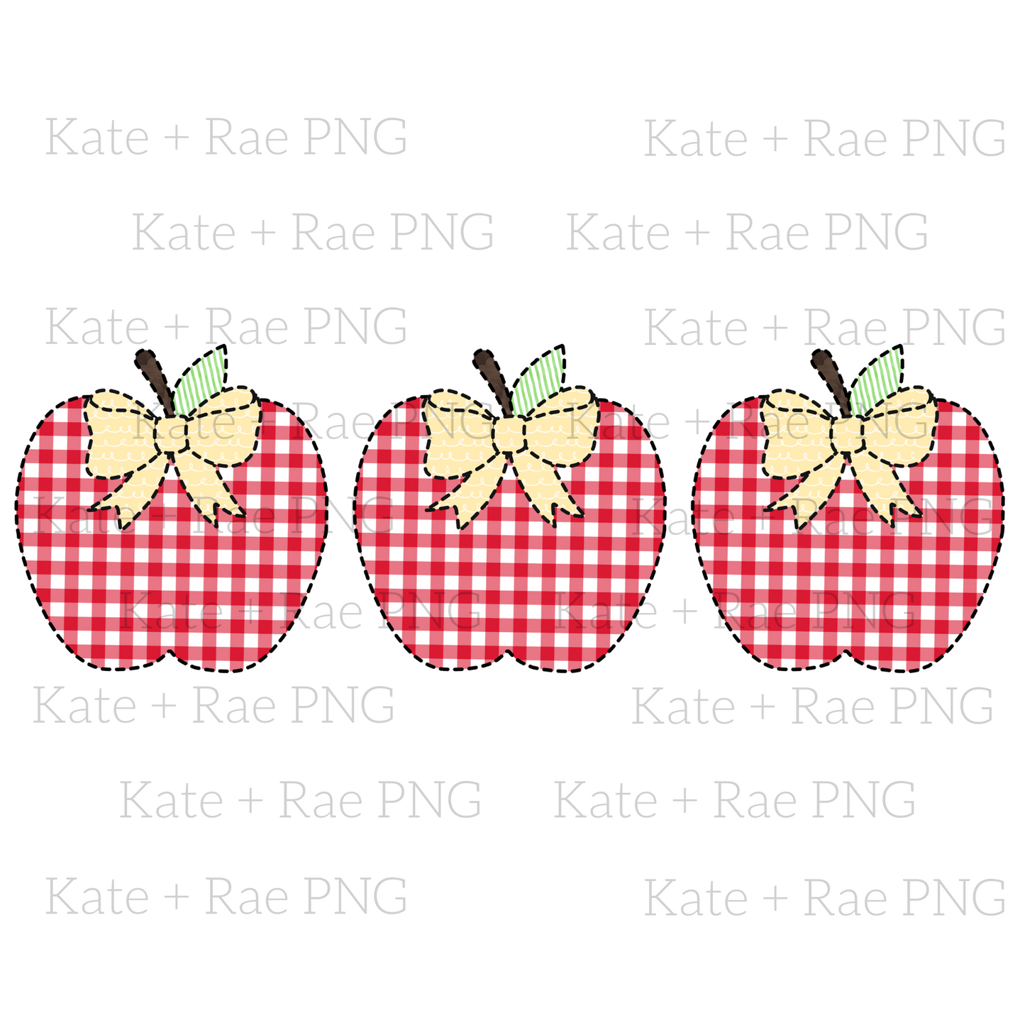 Girls Apple Trio Faux Applique