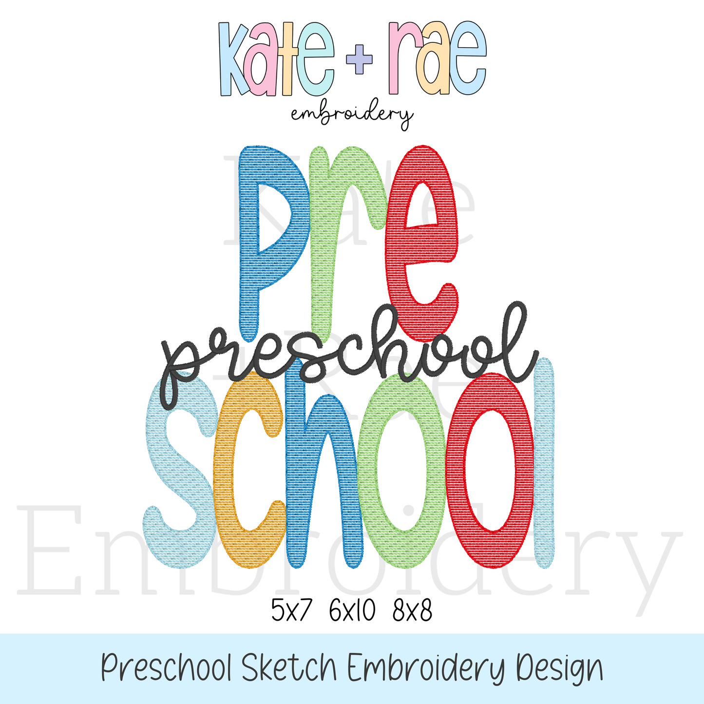 Preschool Sketch Stitch Embroidery Design