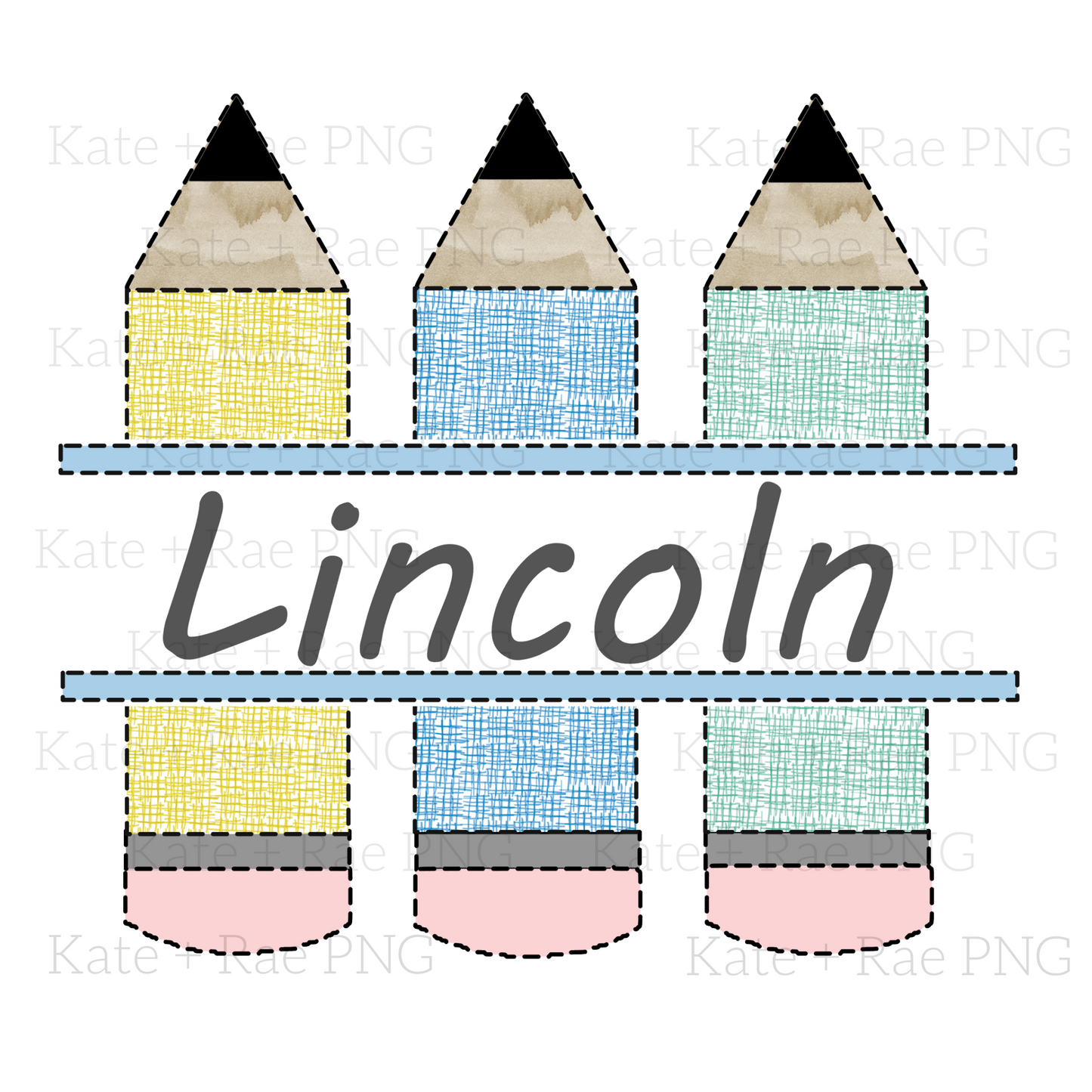Boys Split Pencil Faux Applique