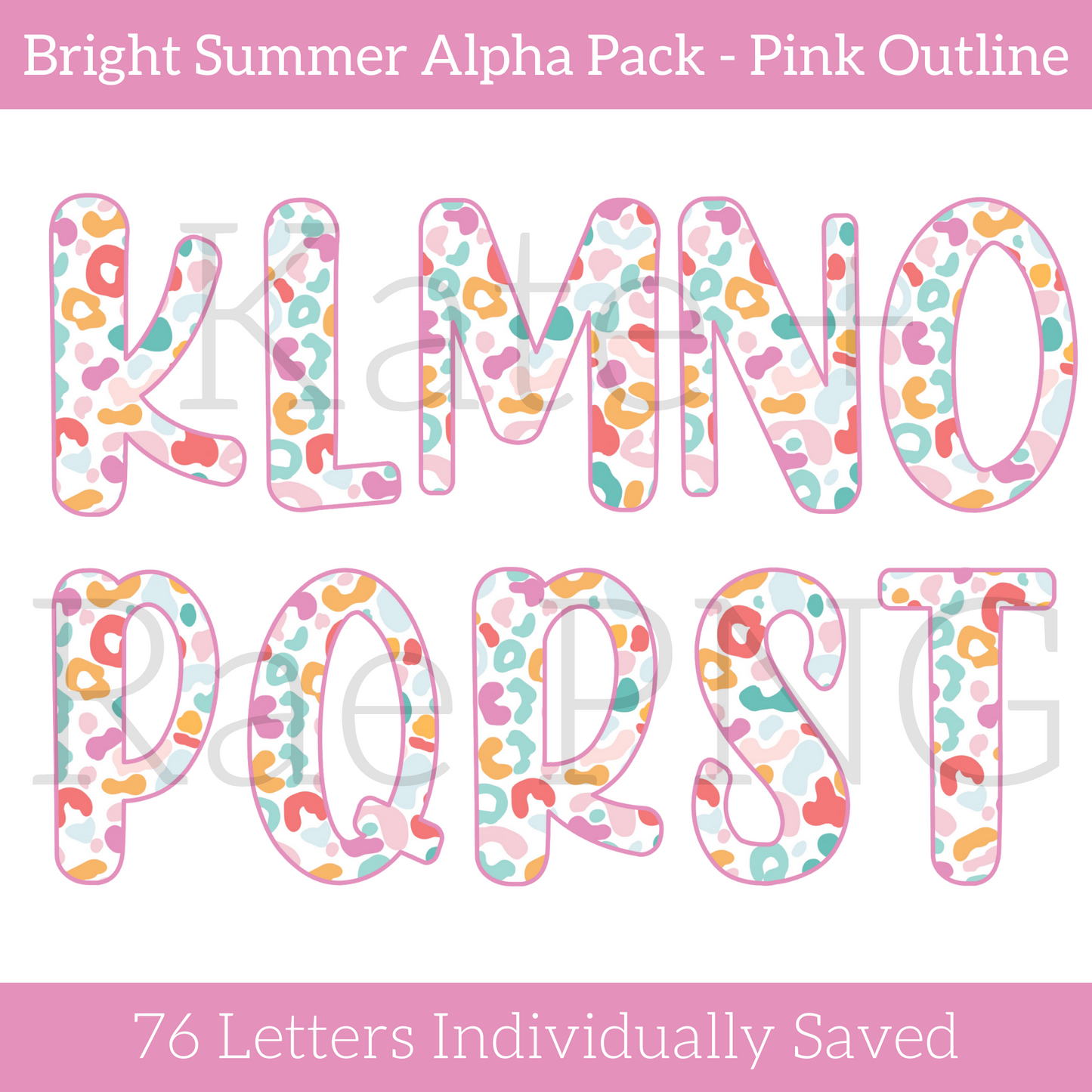 Bright Summer Leopard Alpha Pack - Pink Outline
