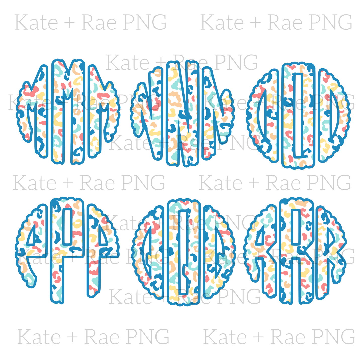 Summer Leopard Scalloped Monogram