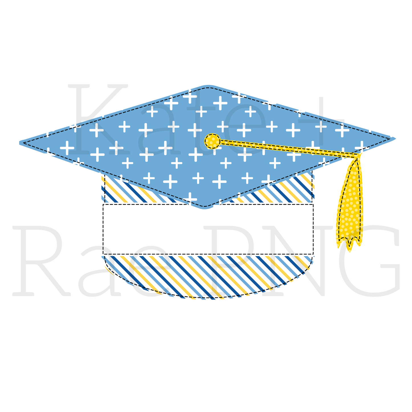Boy's Graduation Cap Faux Applique PNG