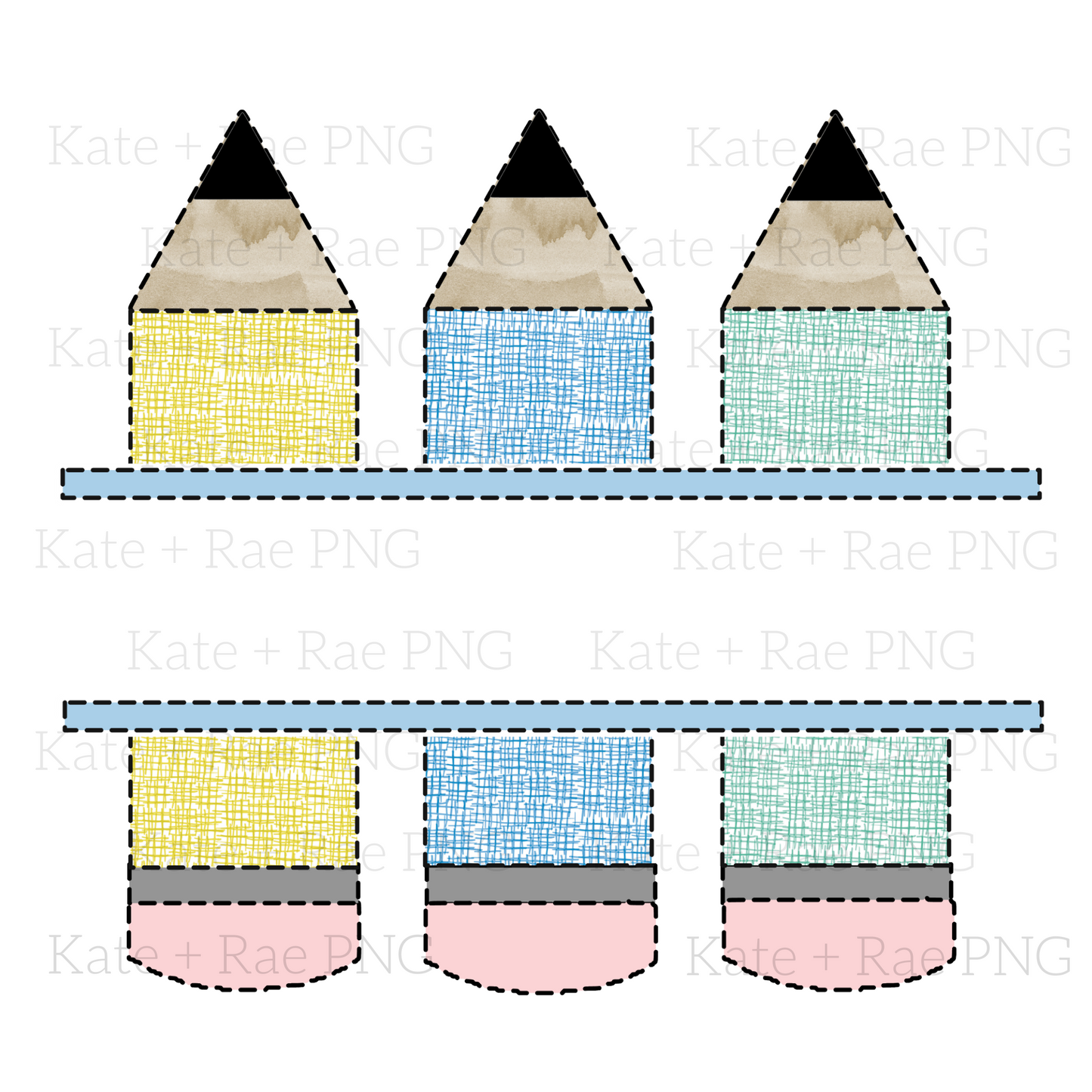 Boys Split Pencil Faux Applique