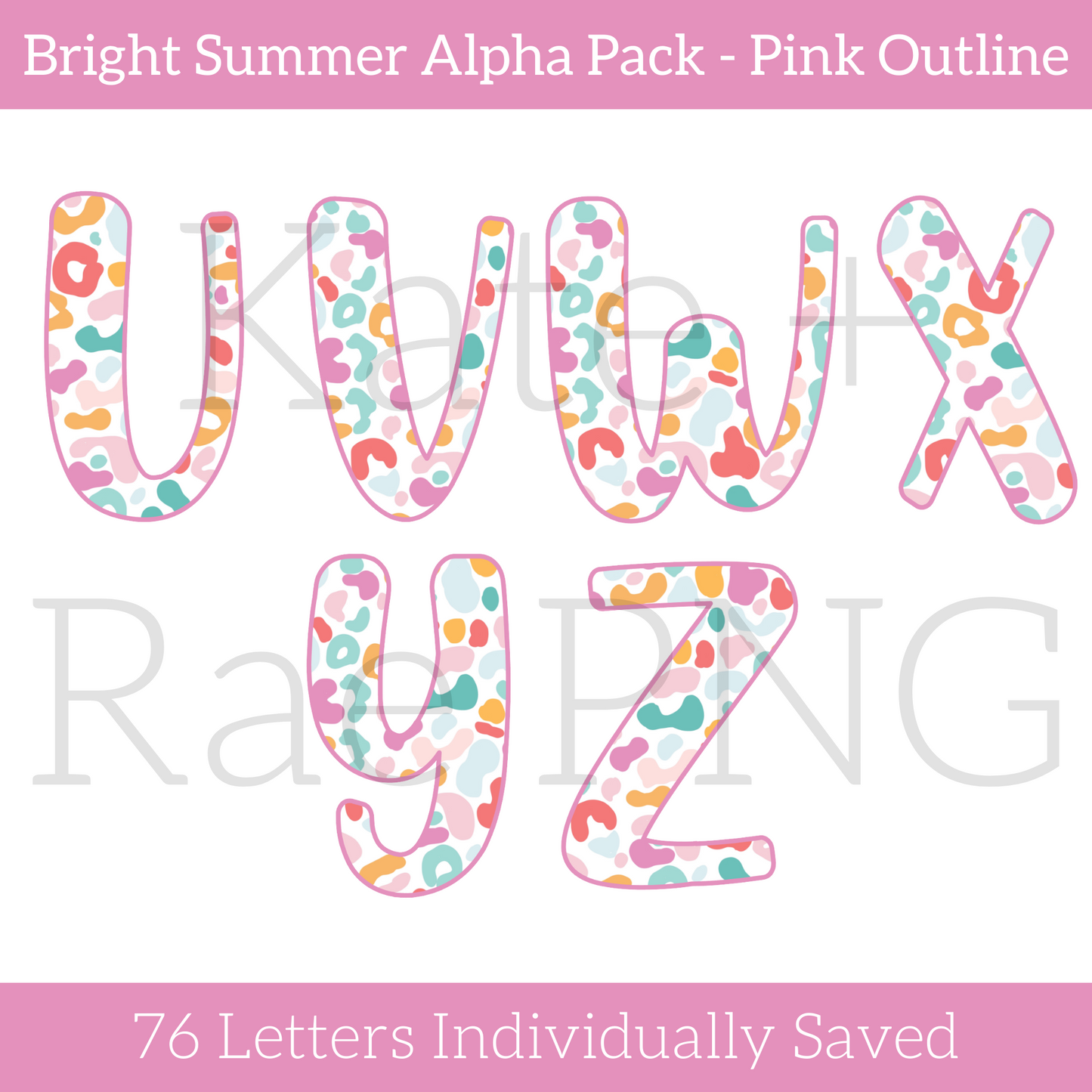 Bright Summer Leopard Alpha Pack - Pink Outline