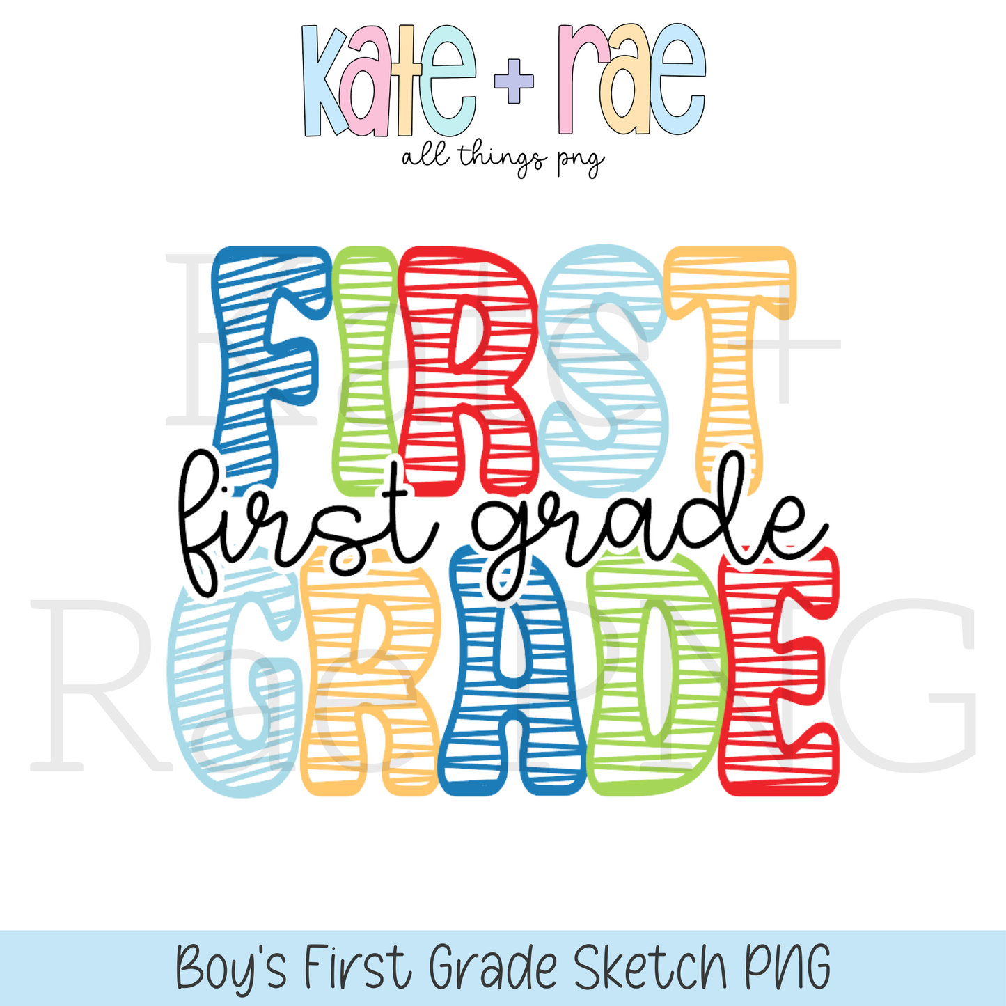 Boy's Sketch Style Grade PNG Bundle