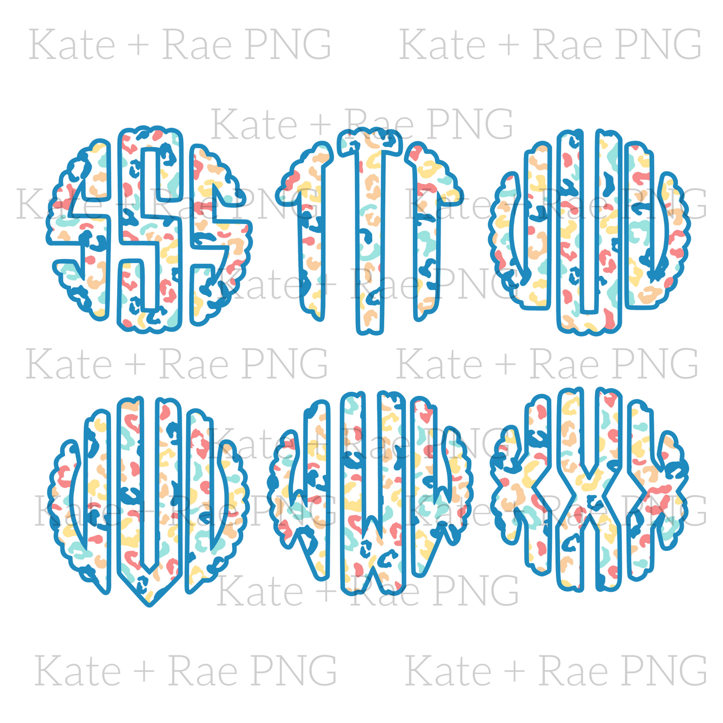 Summer Leopard Scalloped Monogram