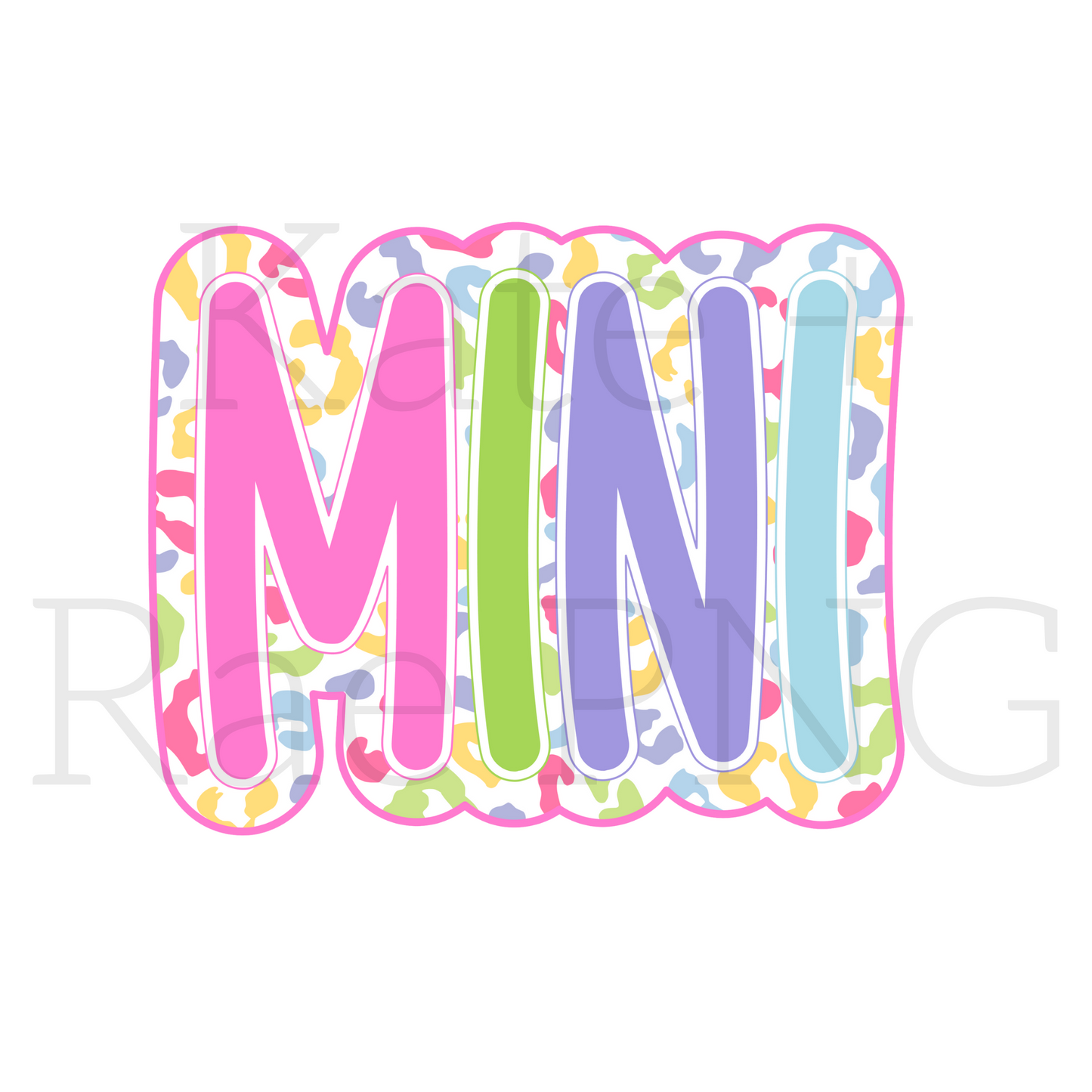 Bright Leopard Mini Faux Double Applique PNG