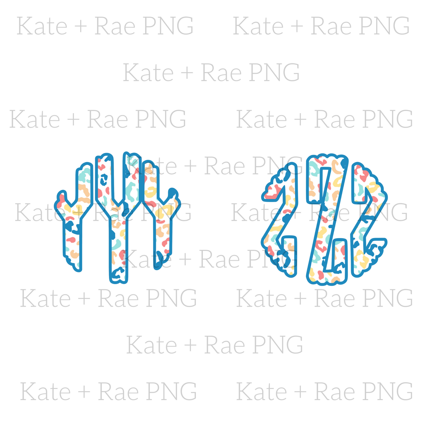 Summer Leopard Scalloped Monogram