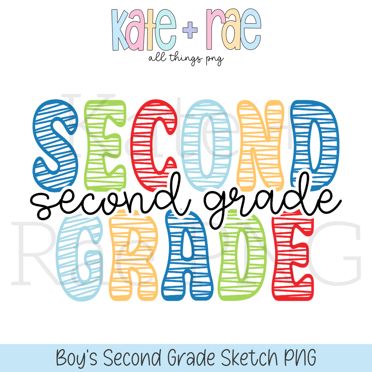 Boy's Sketch Style Grade PNG Bundle