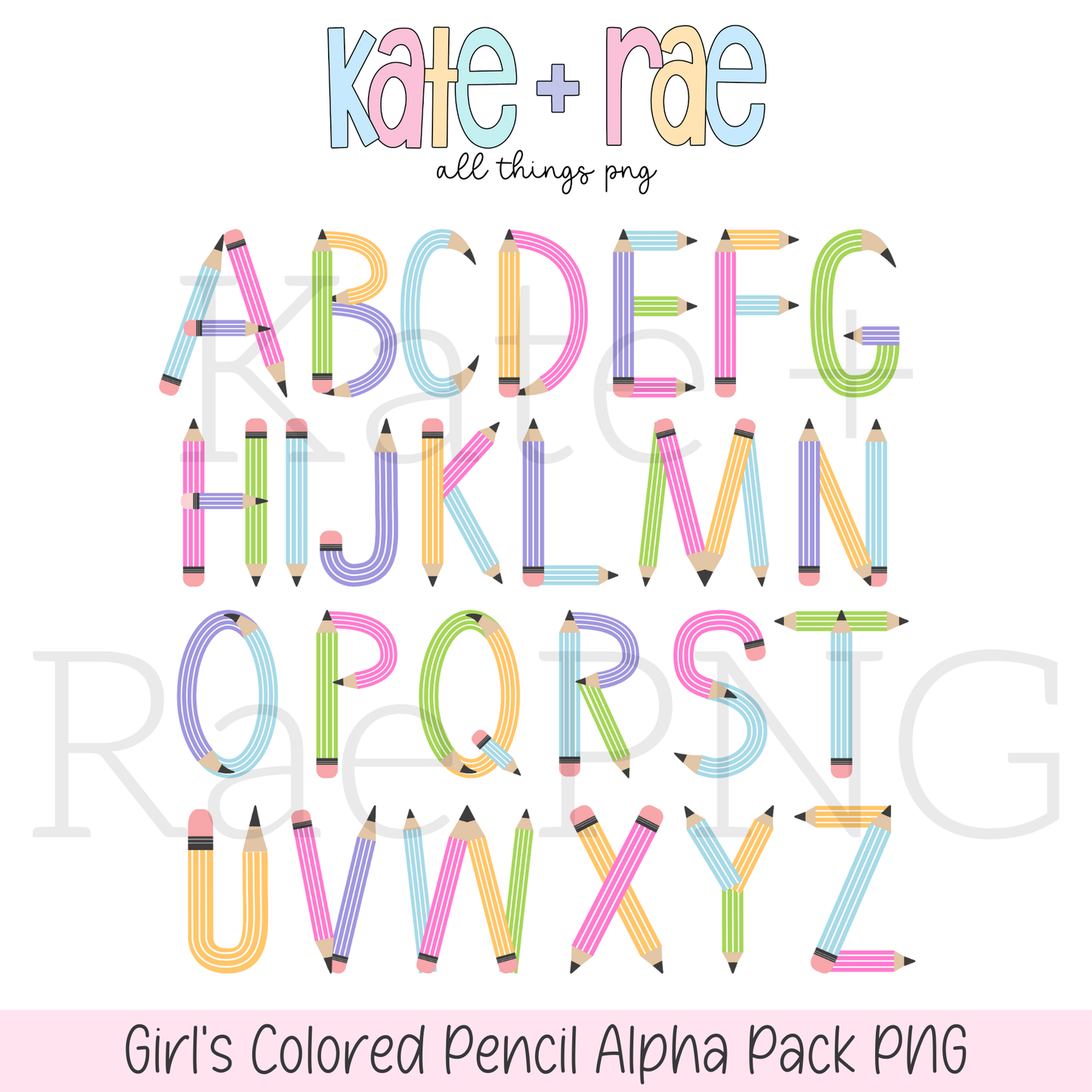 Girl's Colored Pencil Alpha Pack PNG