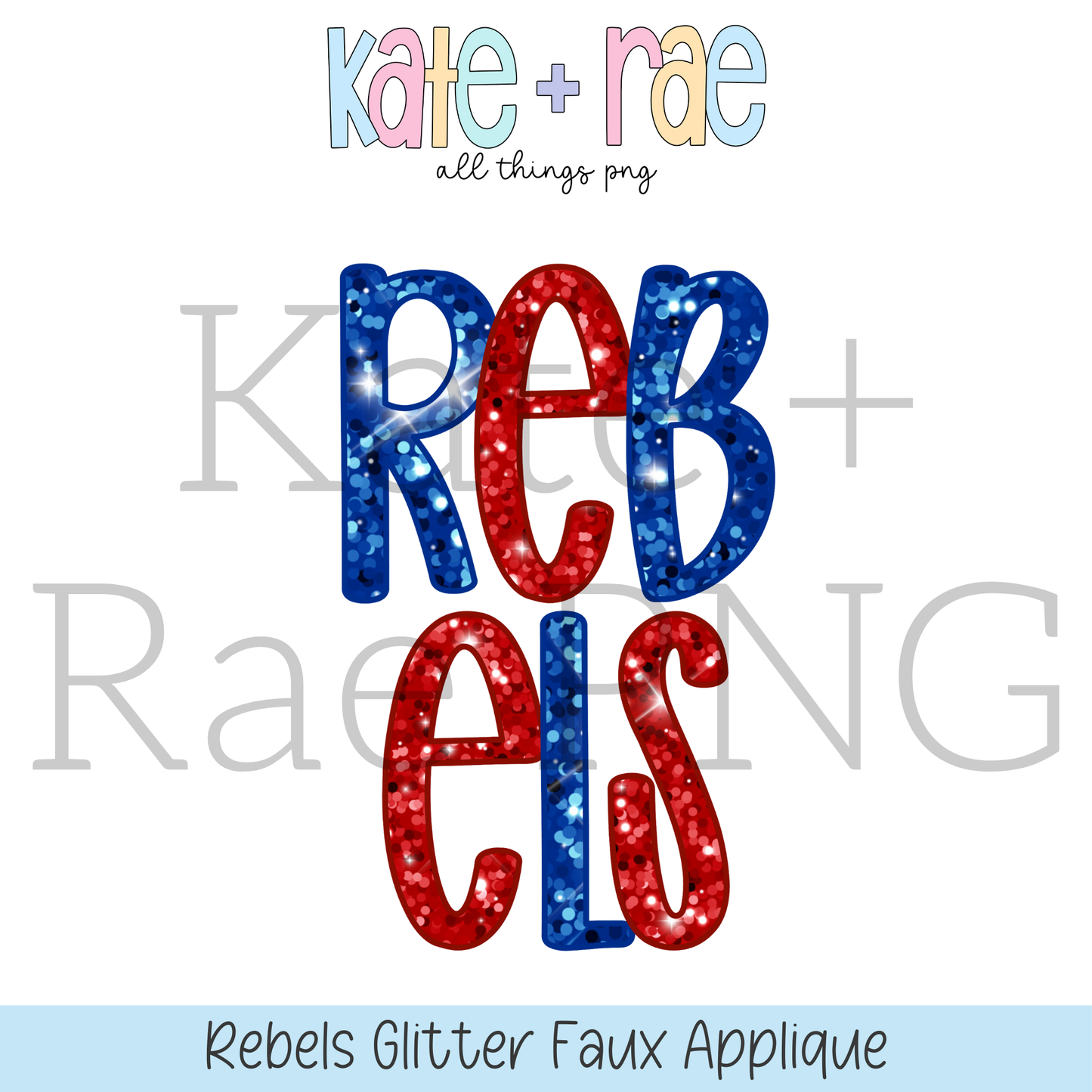Rebels Glitter Faux Applique