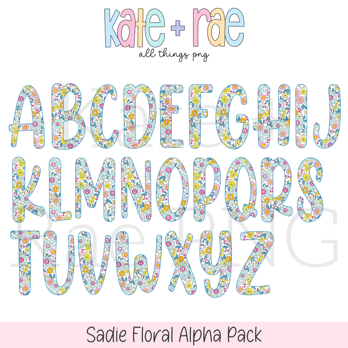 Sadie Floral Alpha Pack PNG