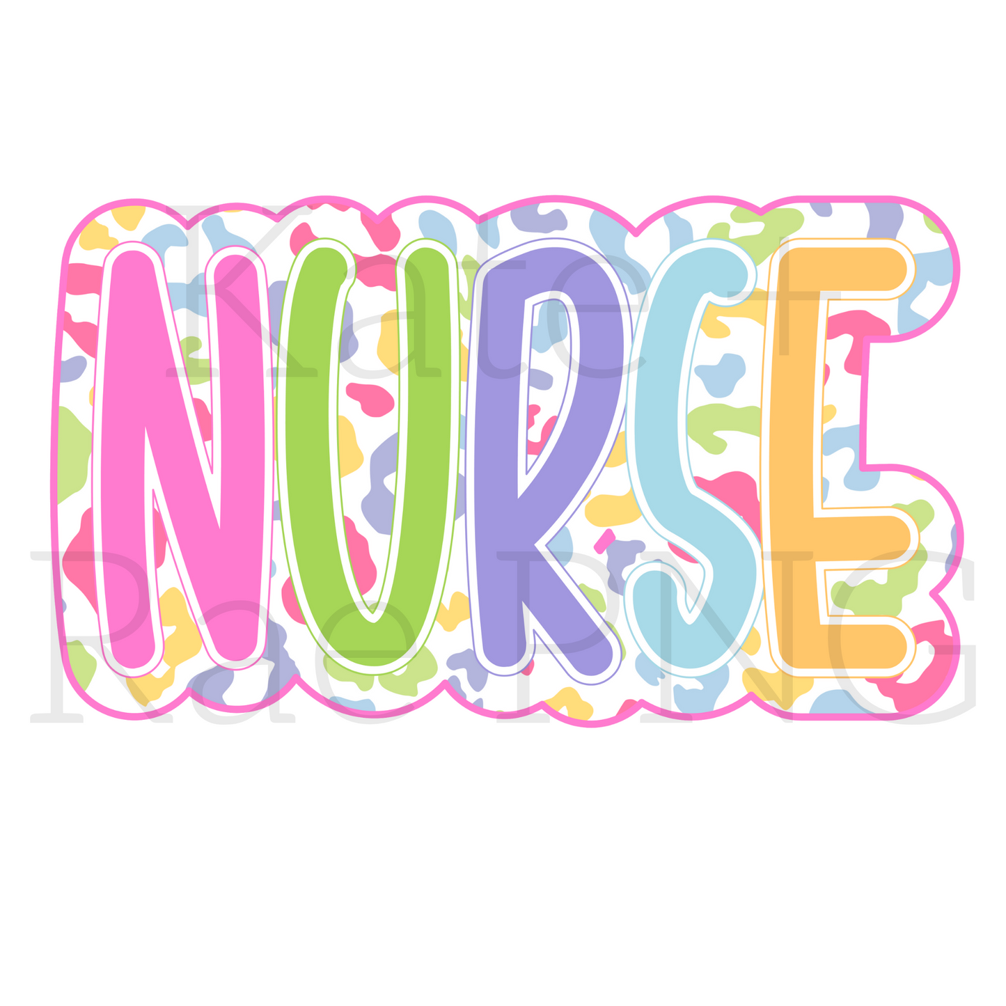 Bright Leopard Nurse Faux Double Applique PNG