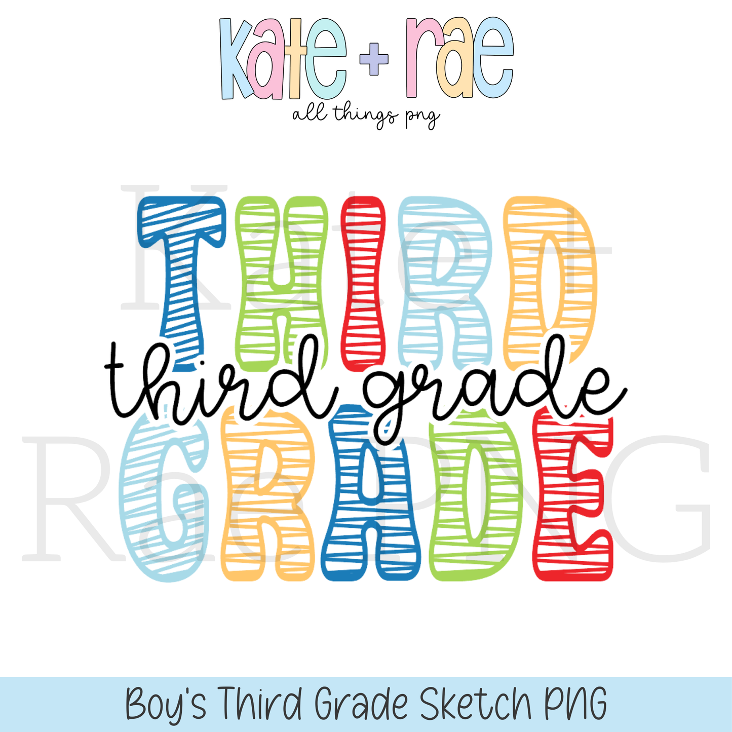 Boy's Sketch Style Grade PNG Bundle
