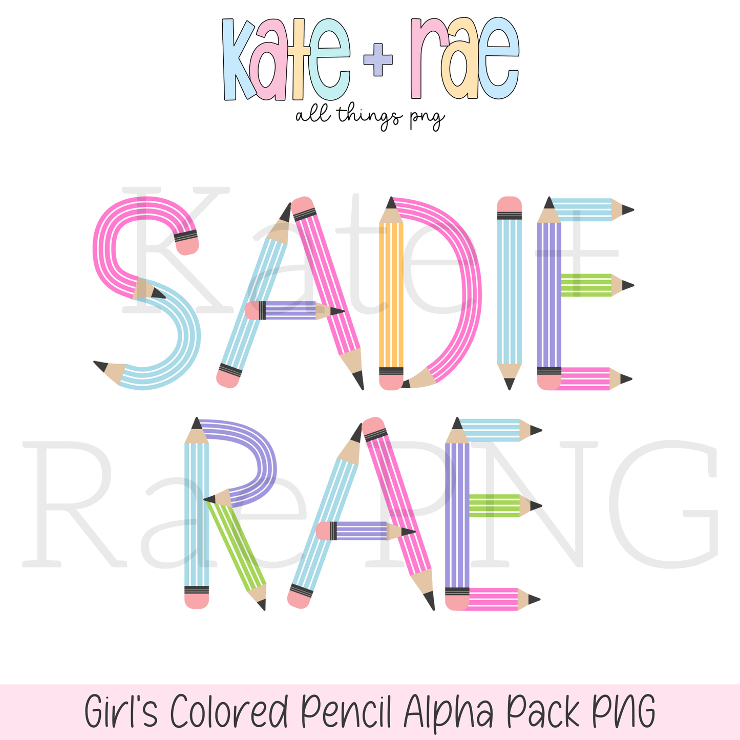 Girl's Colored Pencil Alpha Pack PNG